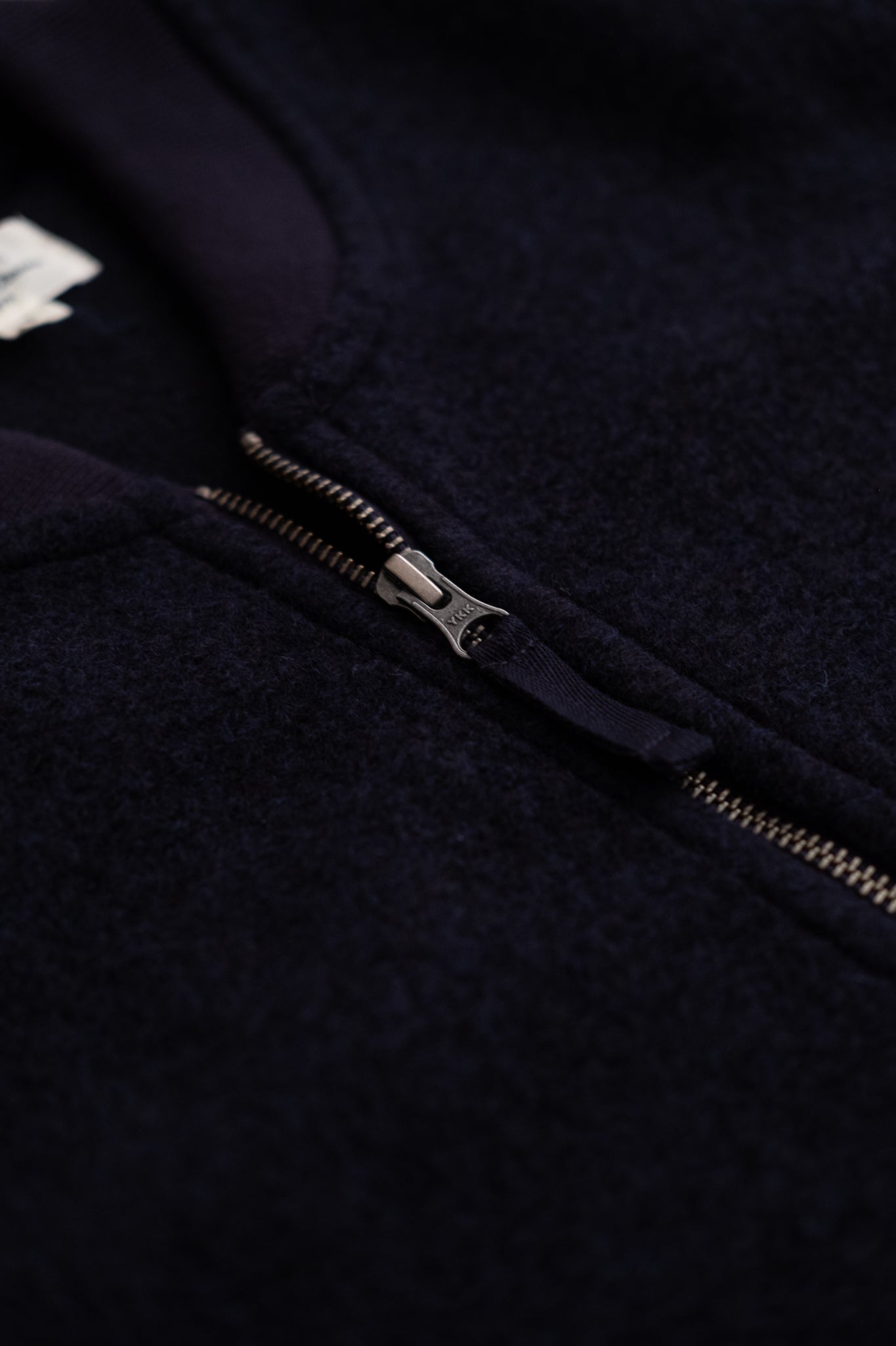 Boiled Wool Zip Vest - Navy