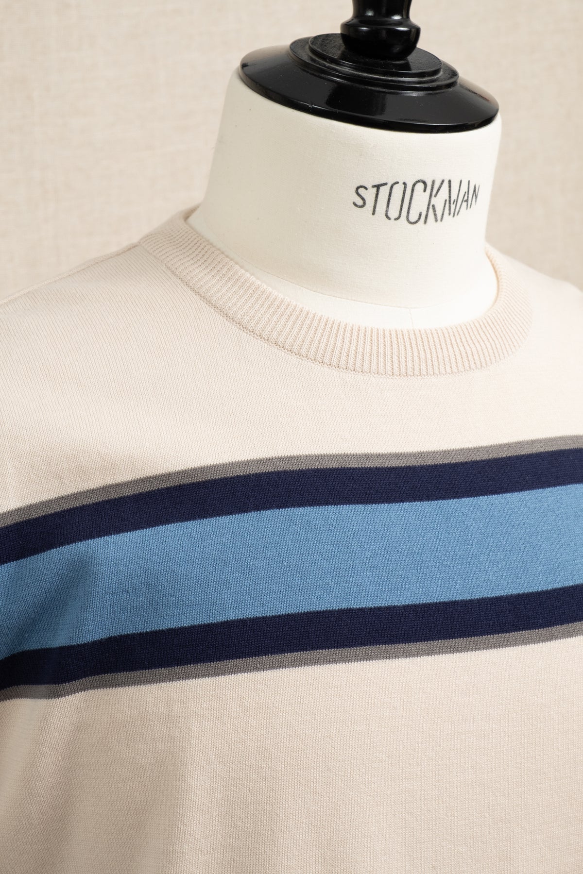 Border Knit T-Shirt - Blue