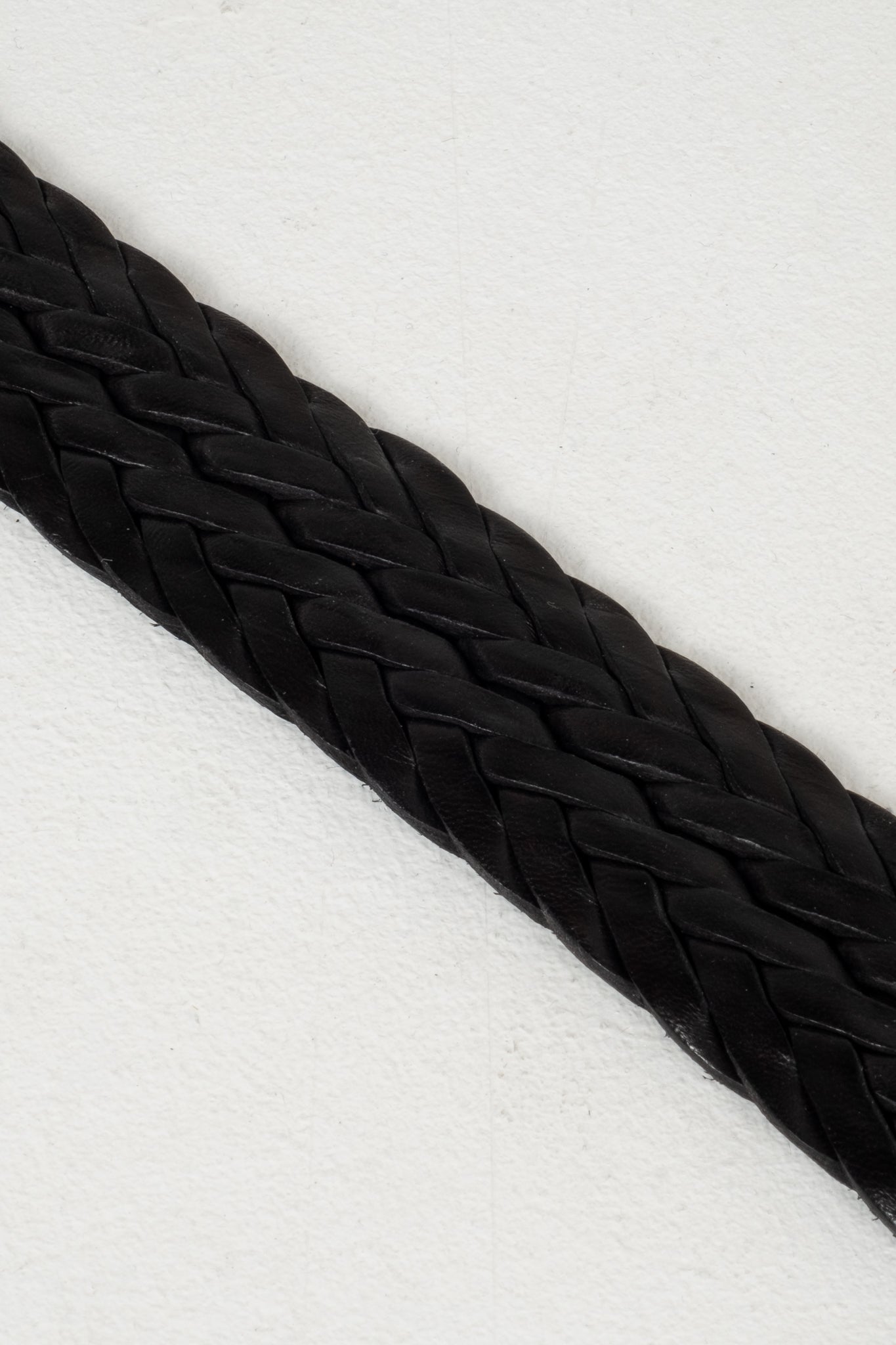 Braided Leather Belt - Black