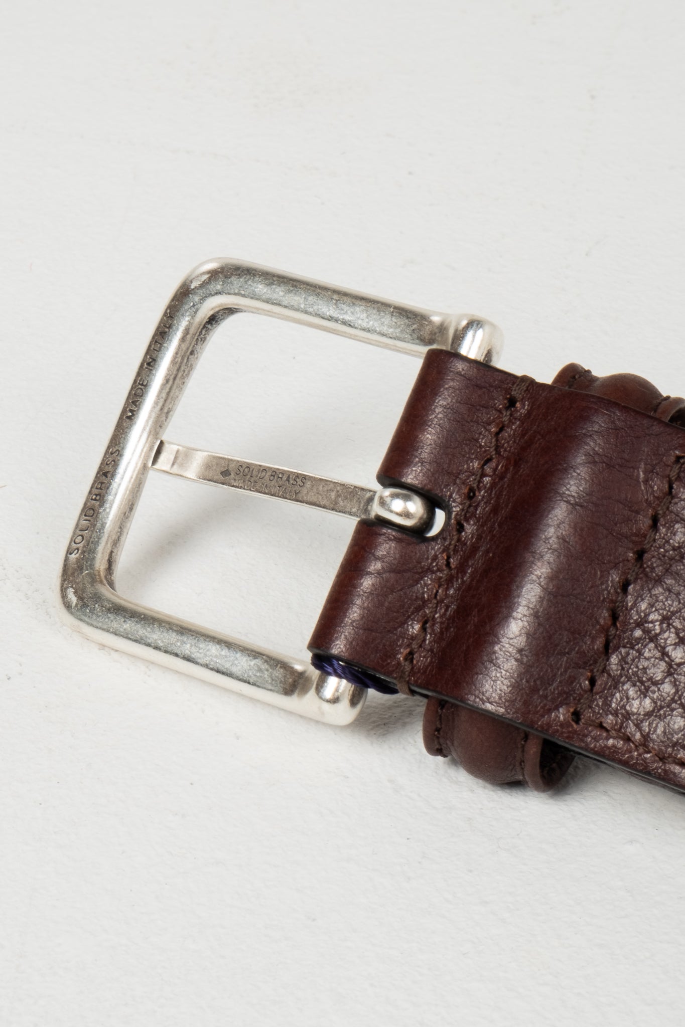 Braided Leather Belt - Brown