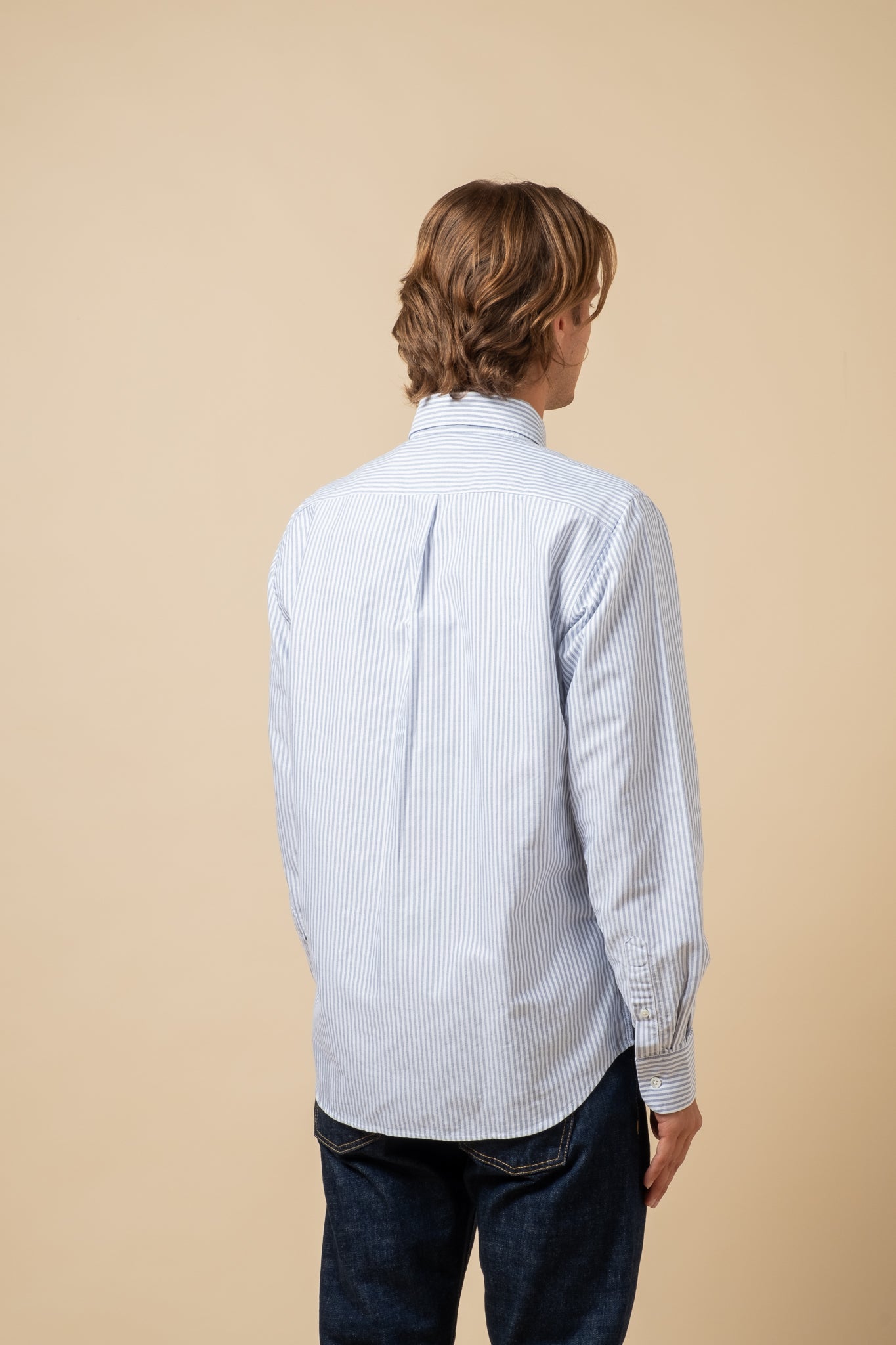 Button Down American Oxford - Blue Stripe