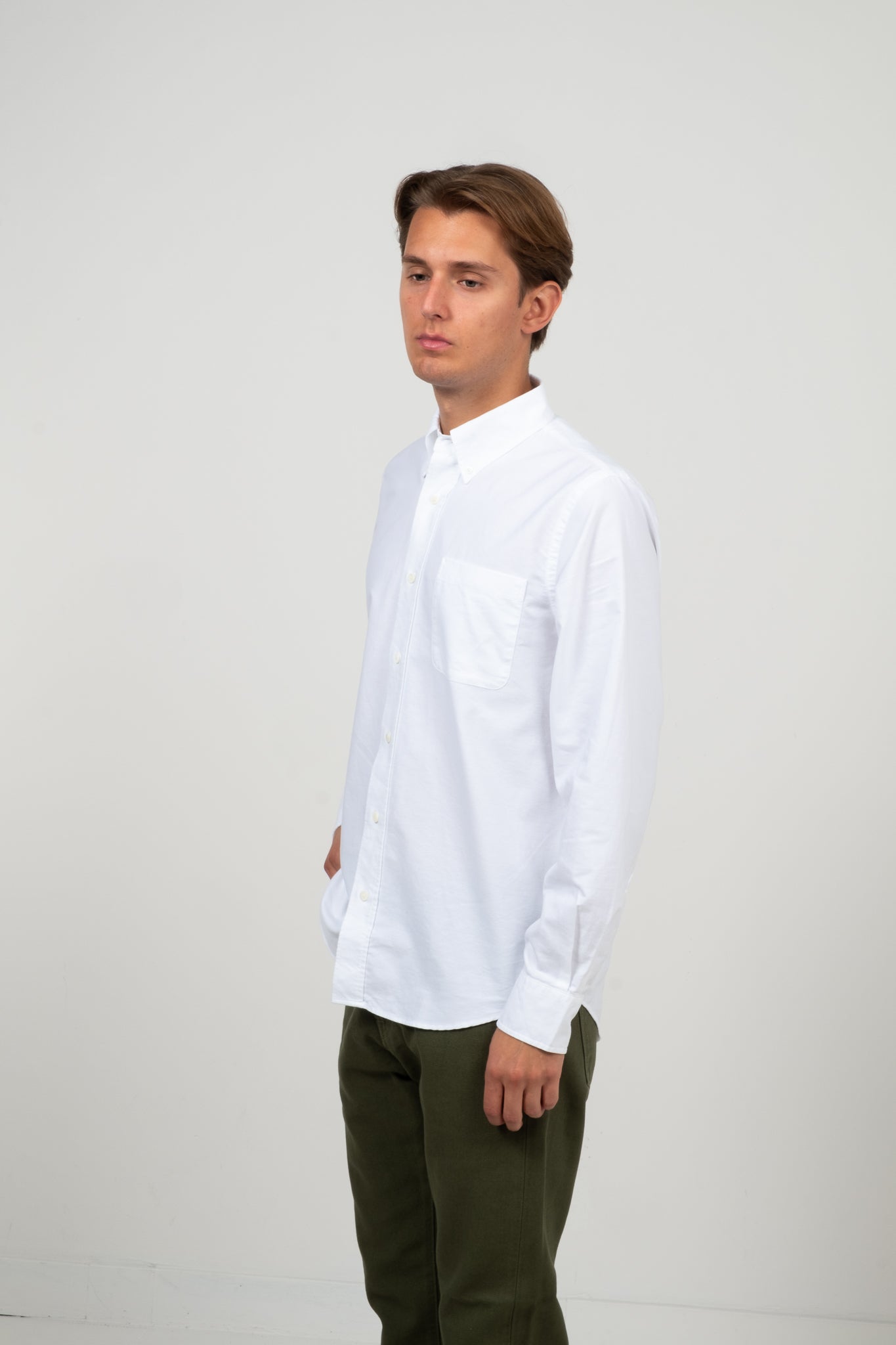 Button Down American Oxford - White