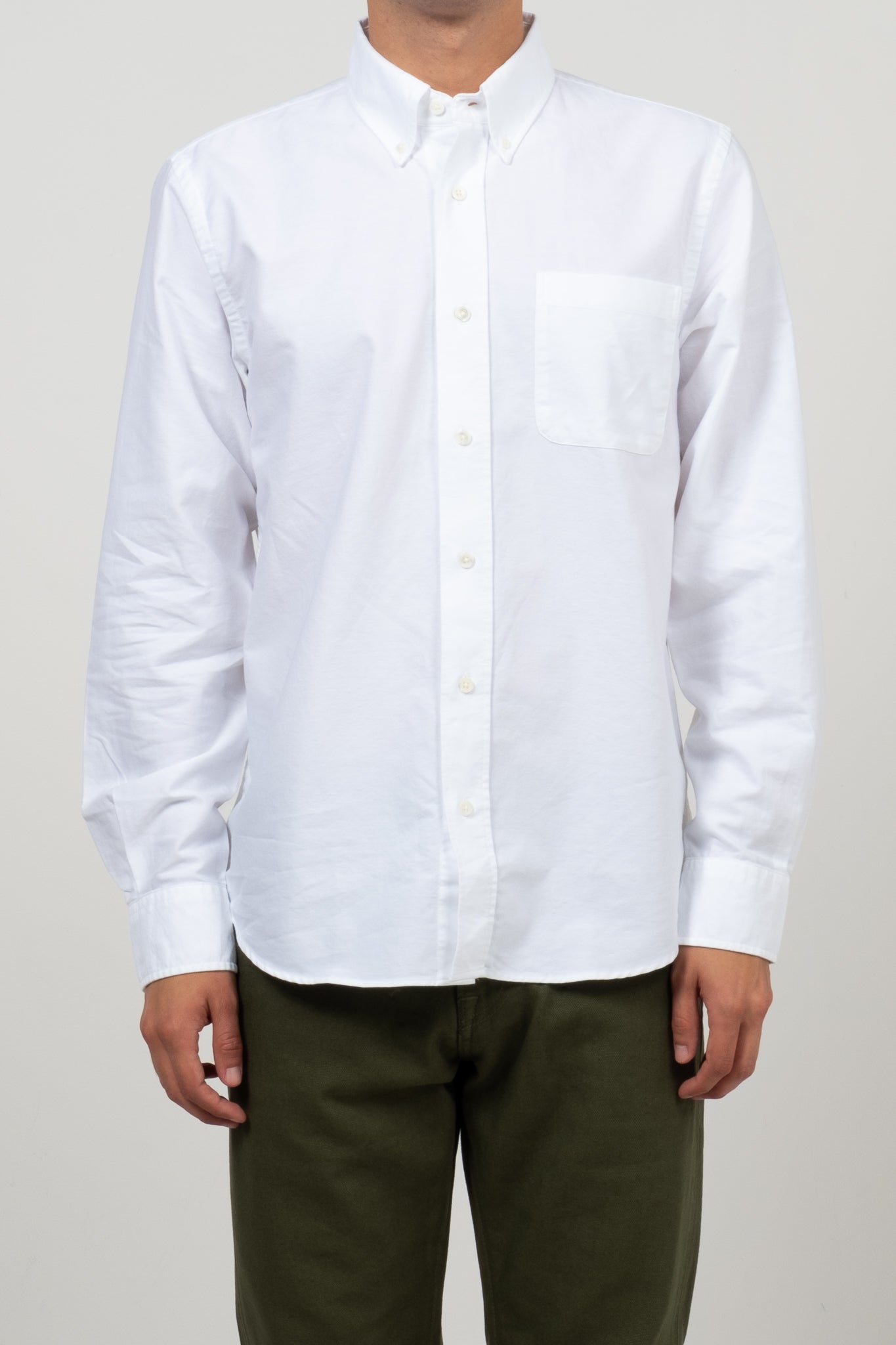 Button Down American Oxford - White