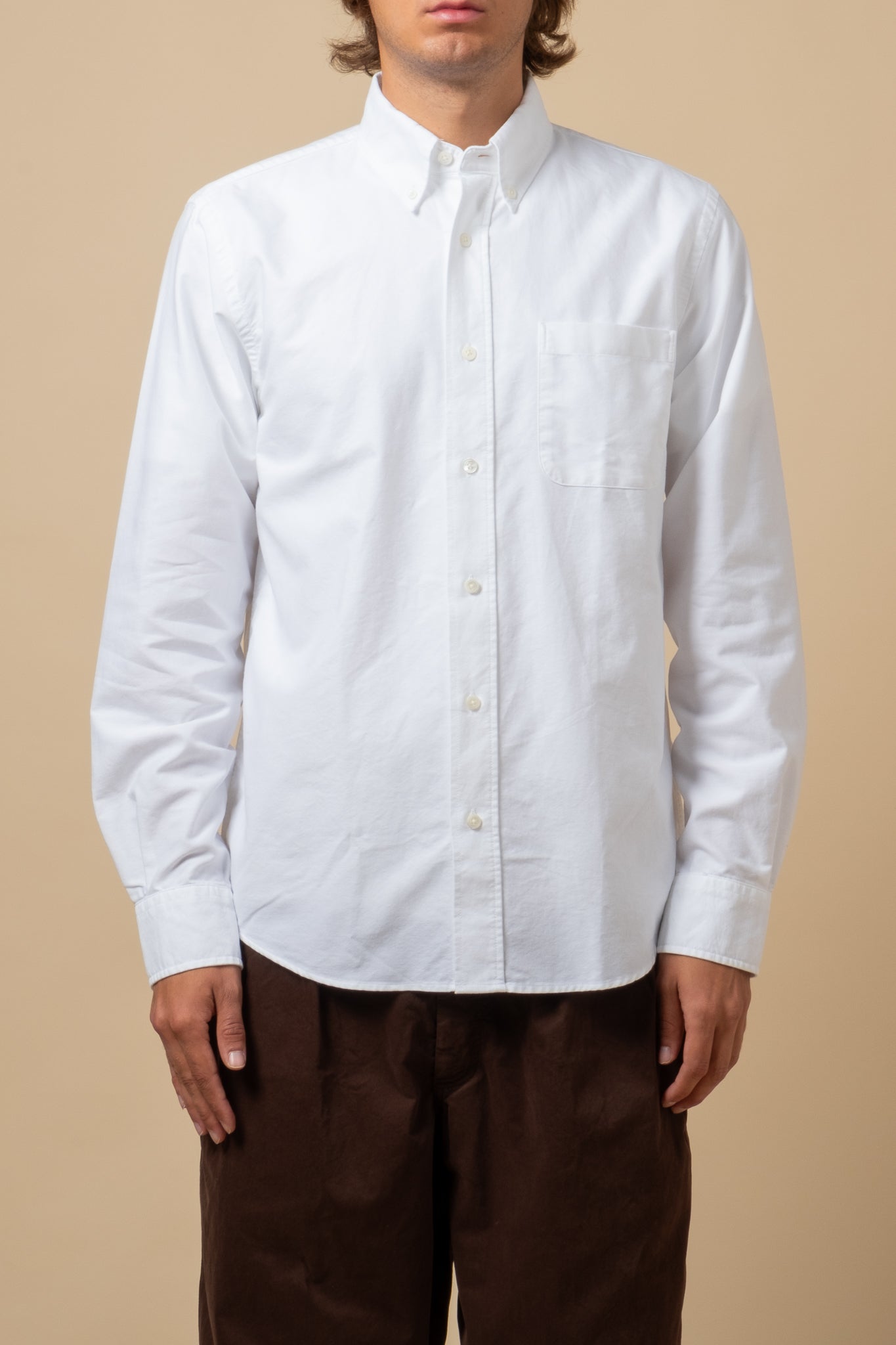 Button Down American Oxford - White