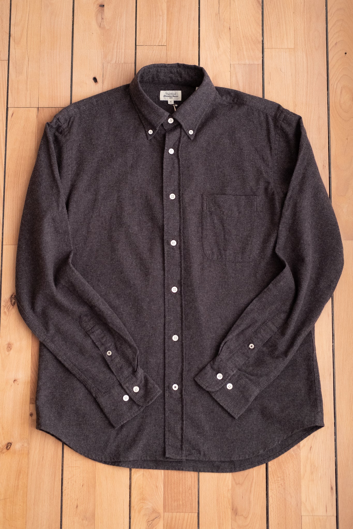 Button Down Flannel Shirt - Grey
