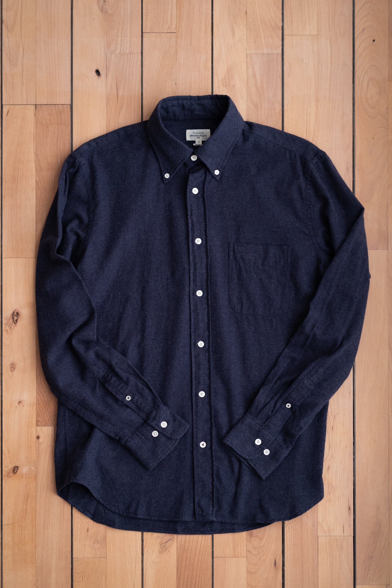 Button Down Flannel Shirt - Navy