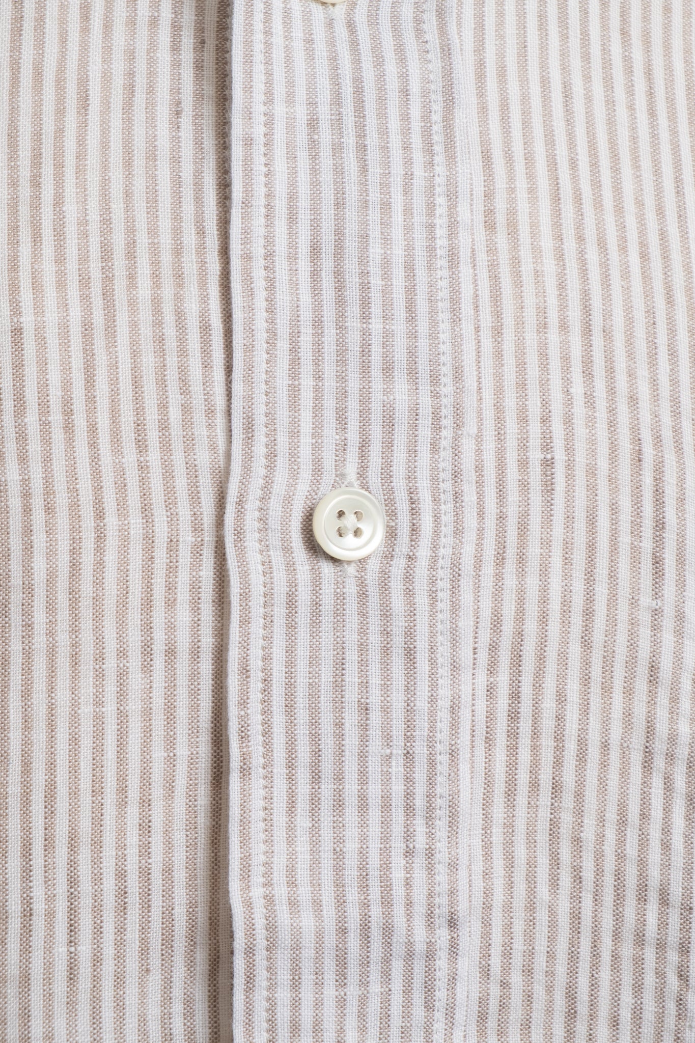 Button Down Linen - Flax x White