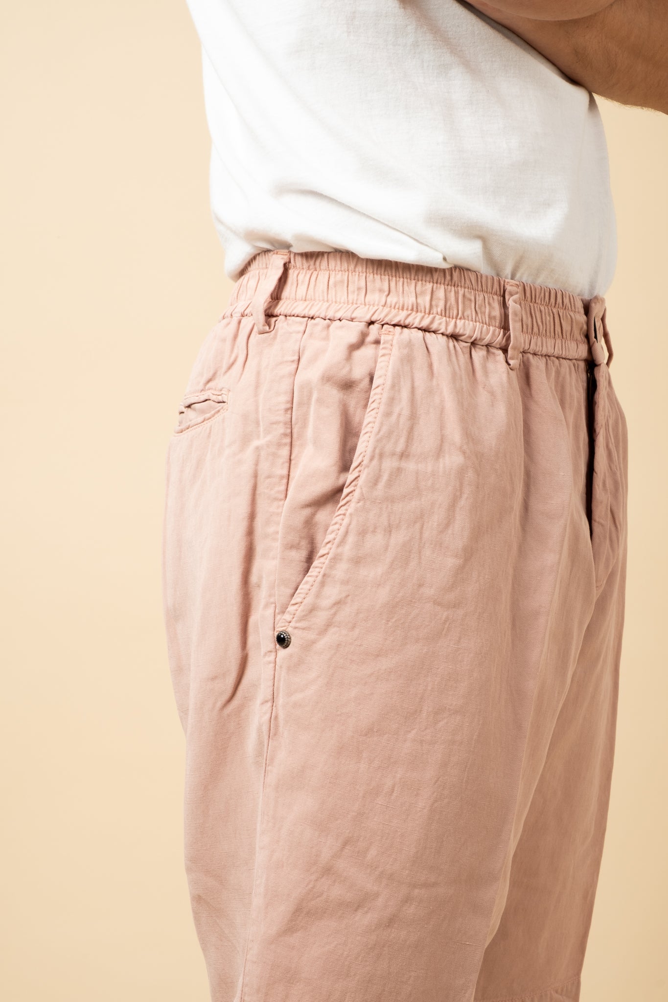 Cotton Linen Shorts - Pale Pink