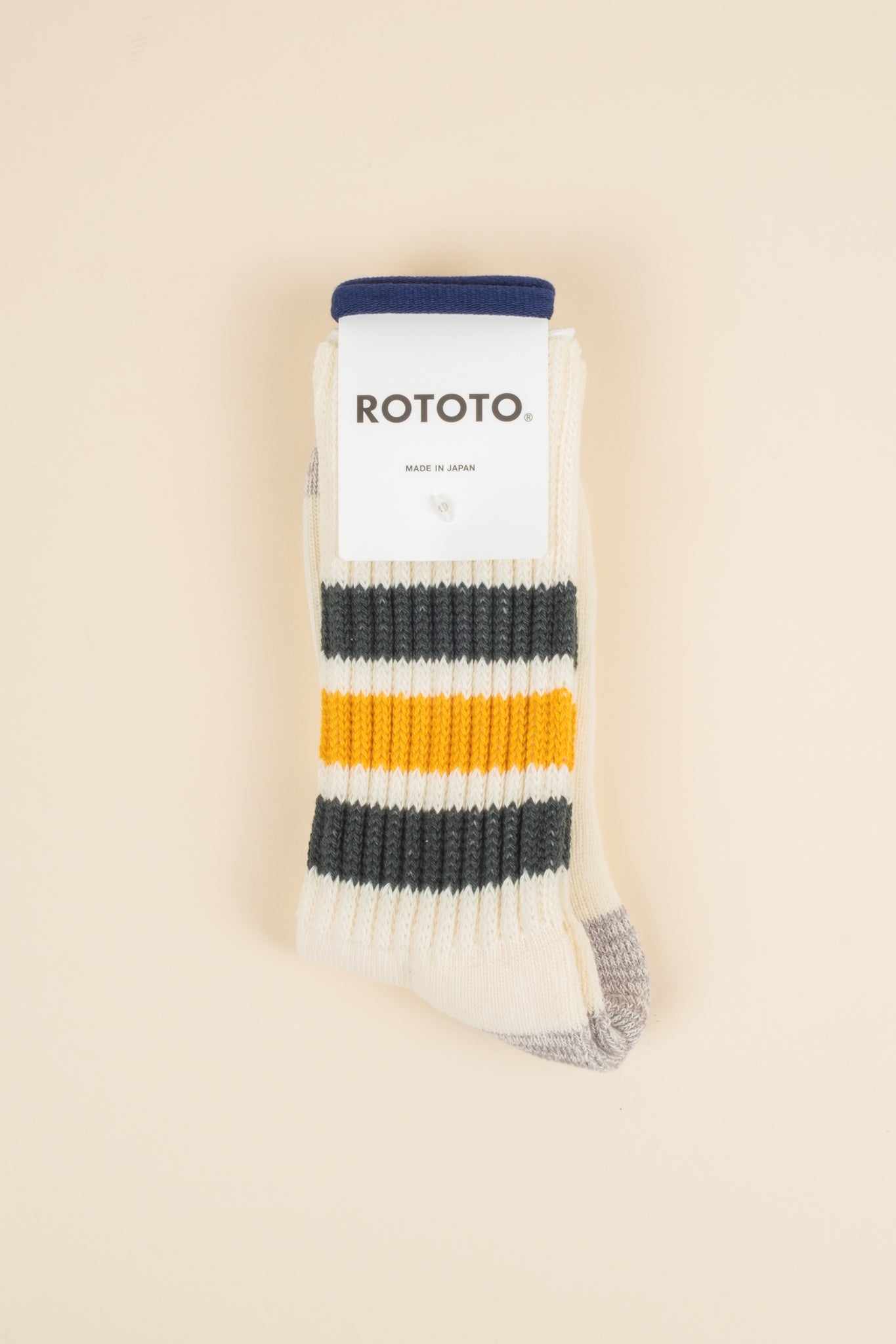 Course Ribbed Oldschool Crew Sock - Green x Yellow