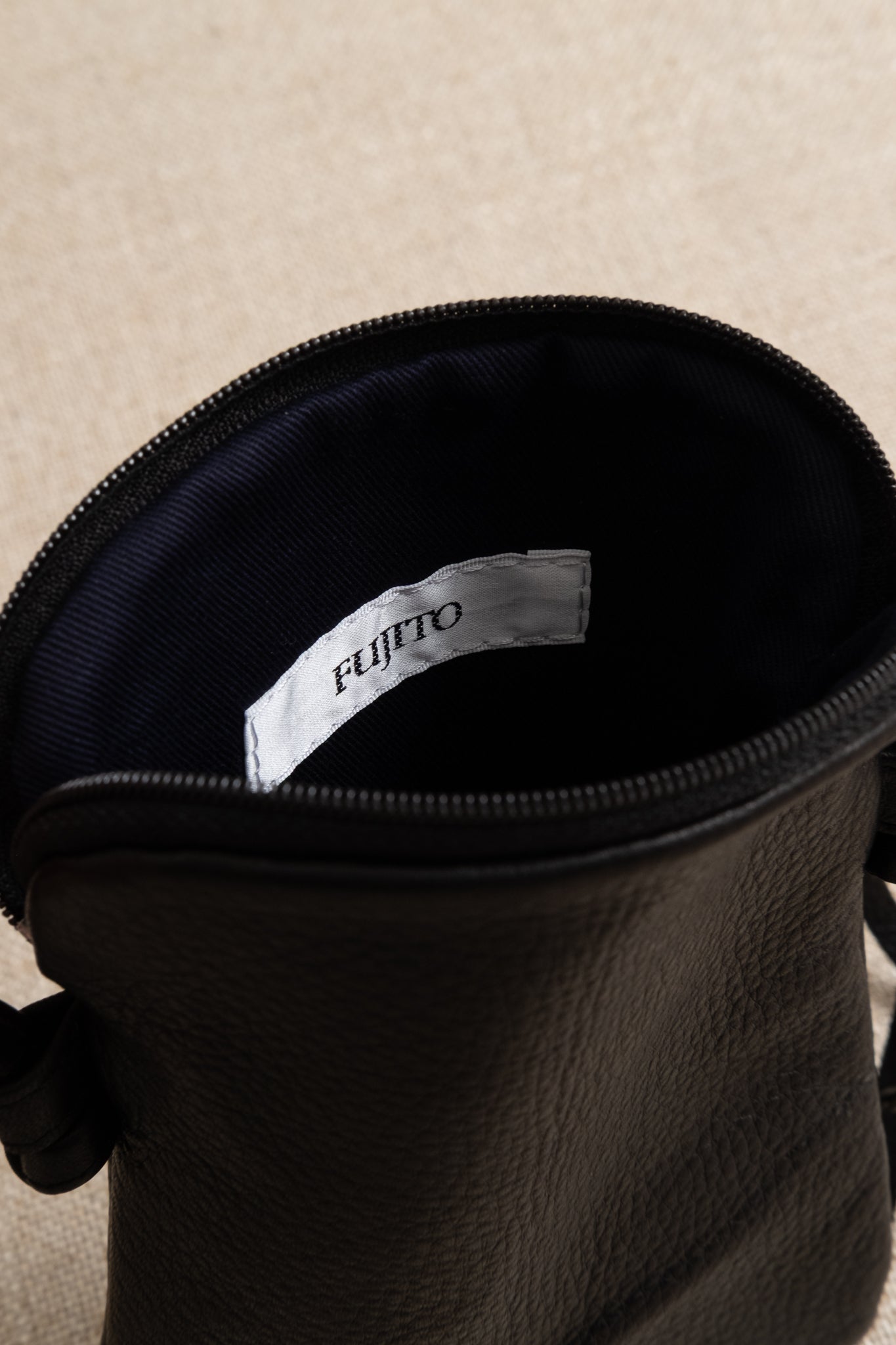 Cowhide Mini Pouch - Black Leather