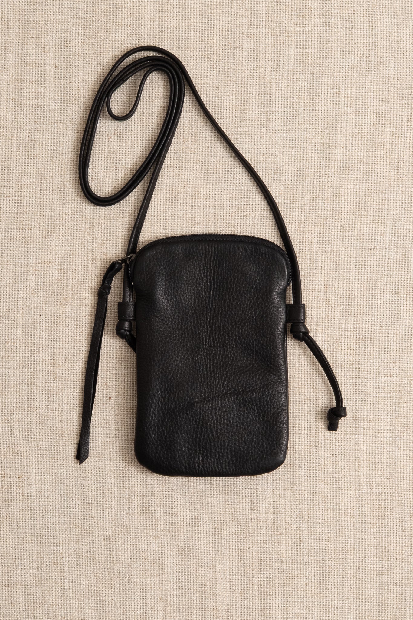 Cowhide Mini Pouch - Black Leather