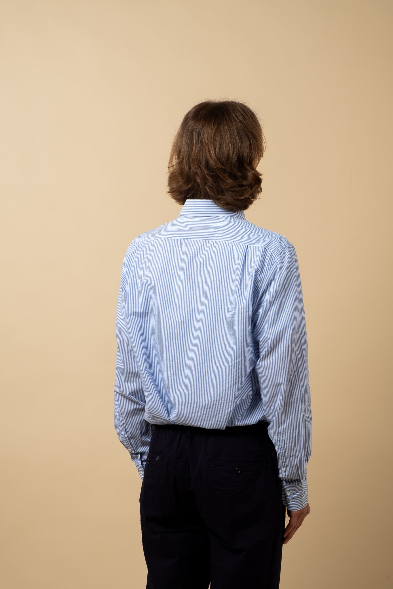 Cutaway Woven Cotton - Blue Stripe