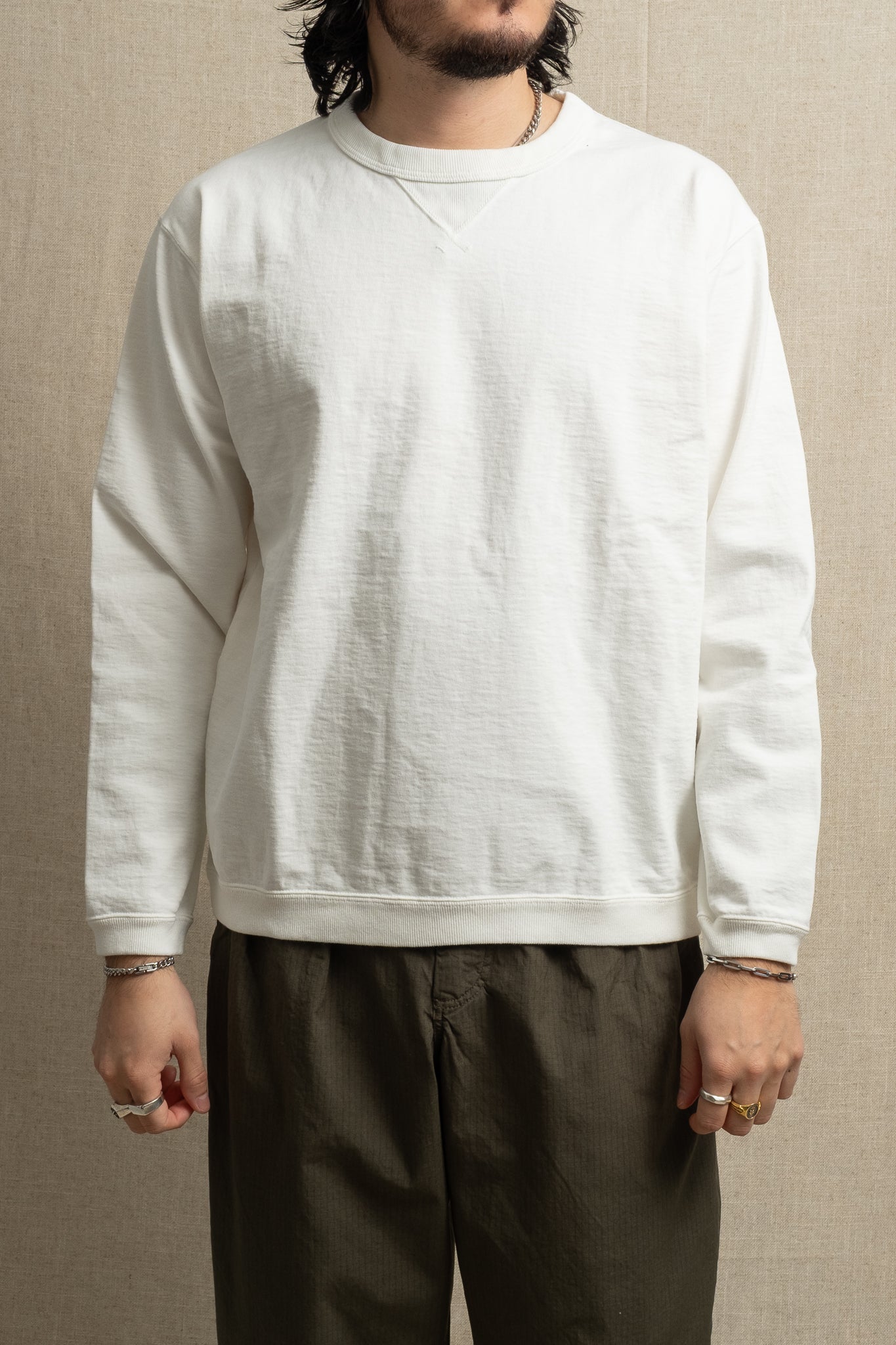 Jackman Dotsume Rib Long Sleeve T-Shirt - Off White – Circle of
