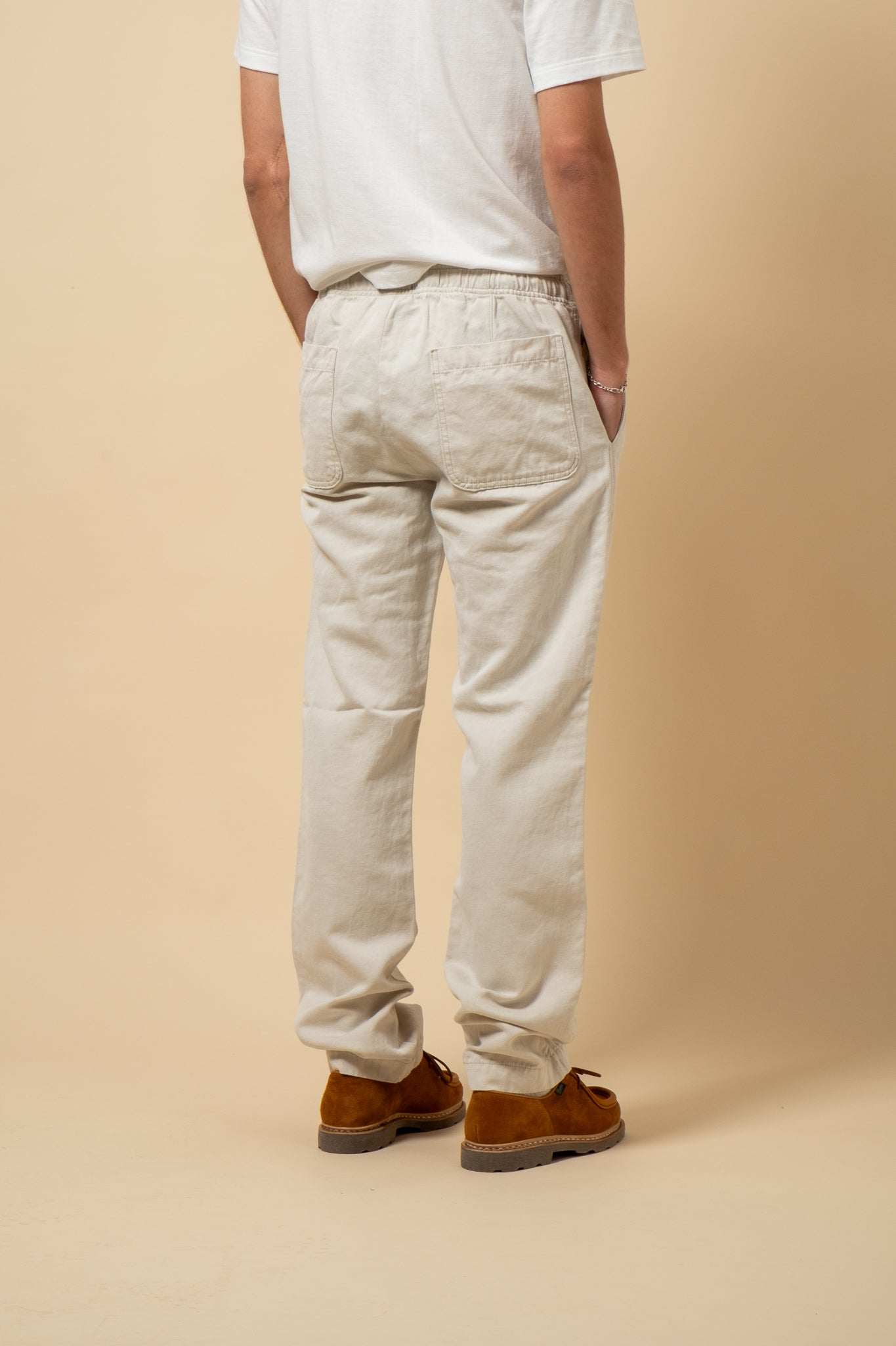 Drawstring Pants Light Cotton Linen - Ecru