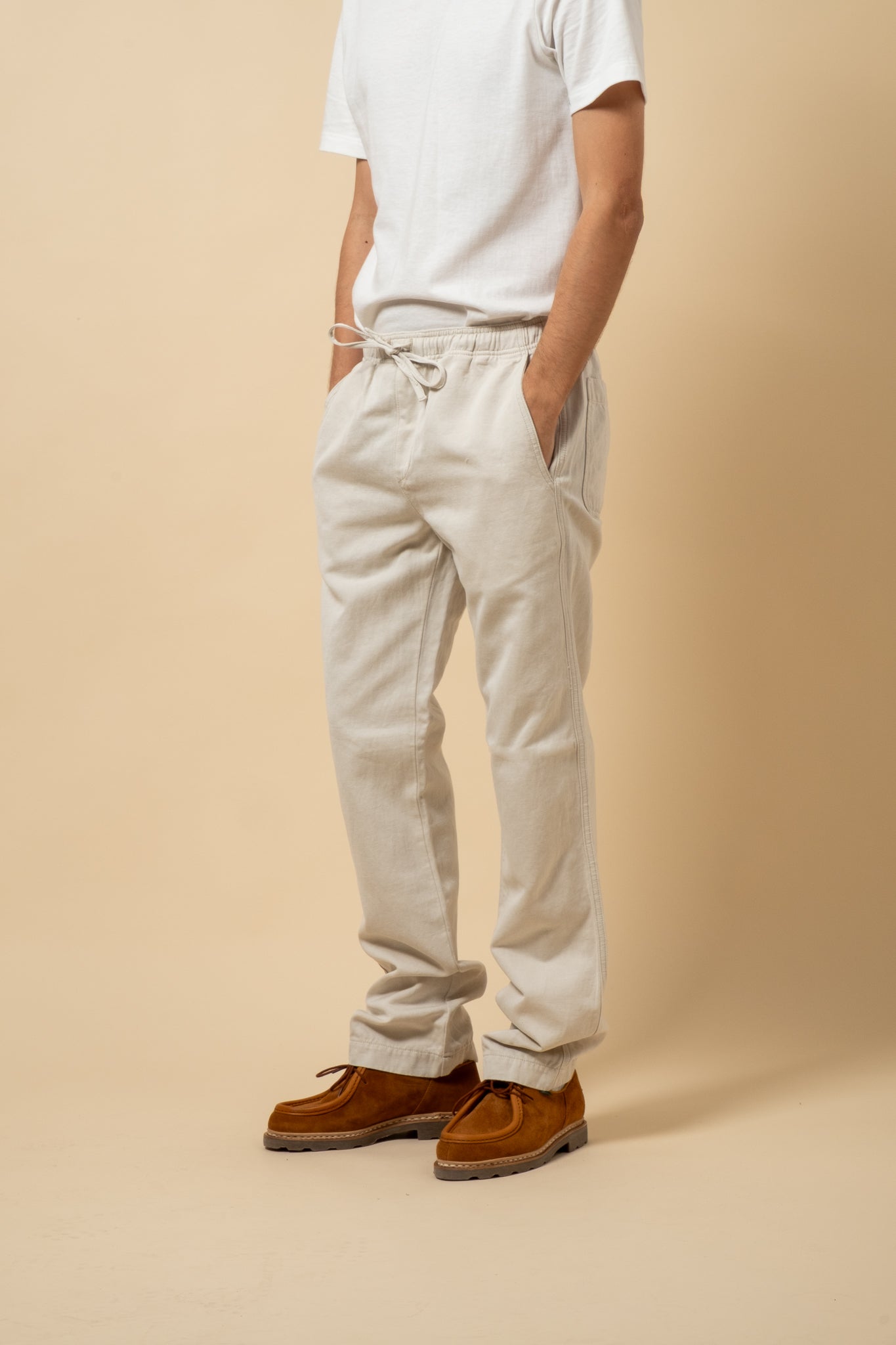 Drawstring Pants Light Cotton Linen - Ecru