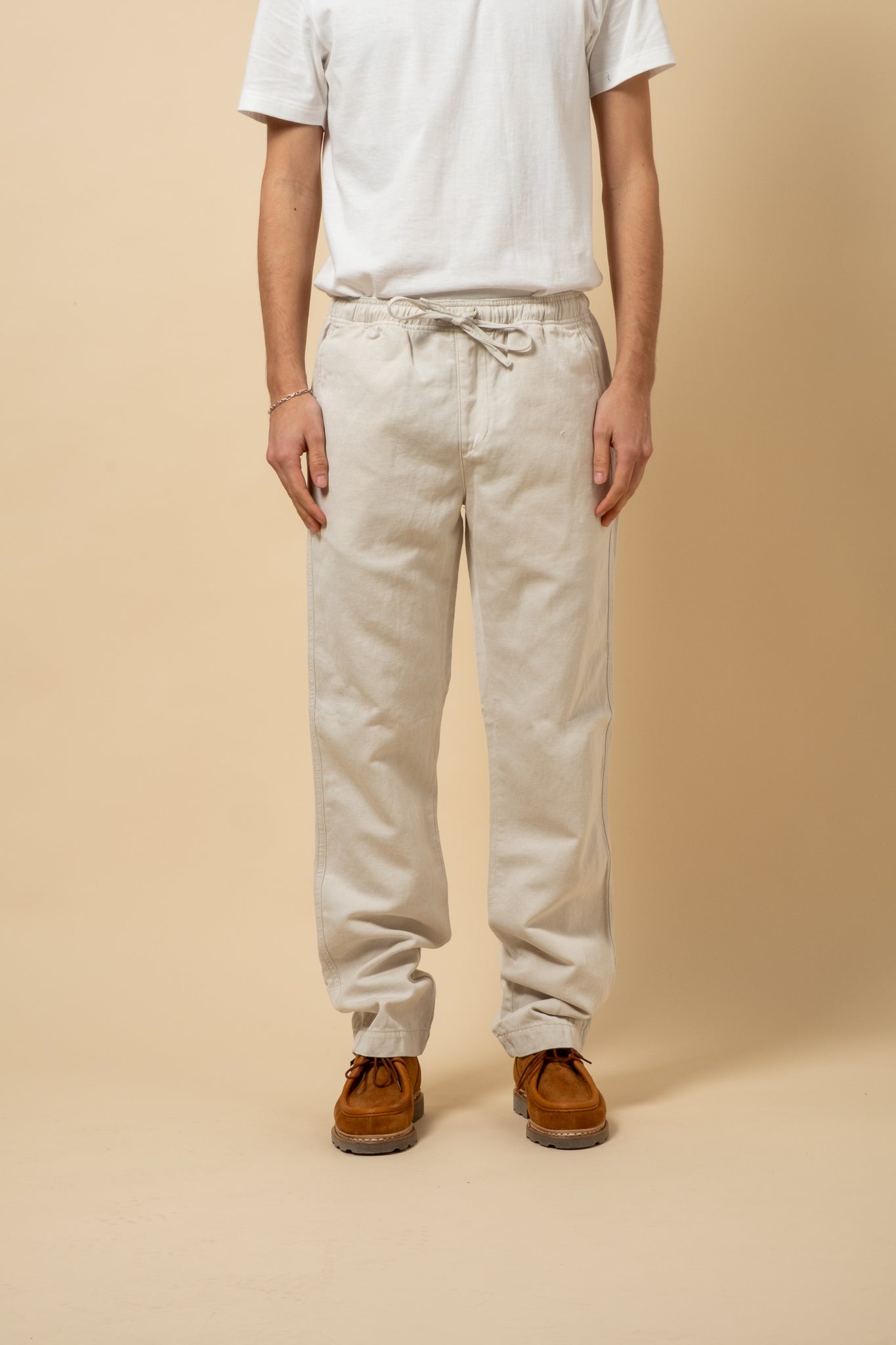 Drawstring Pants Light Cotton Linen - Ecru