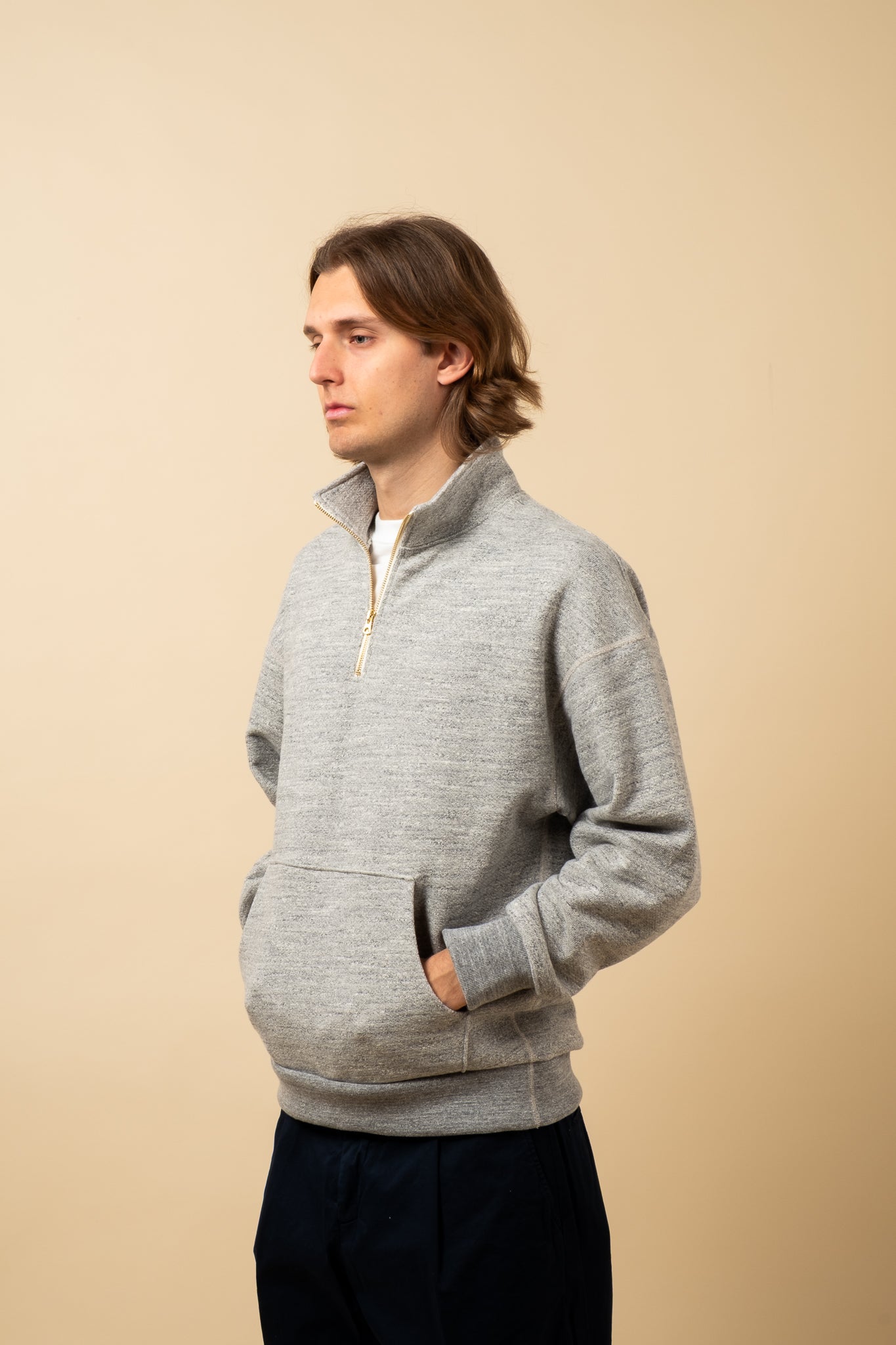 GG Sweat Half Zip - Heather Grey