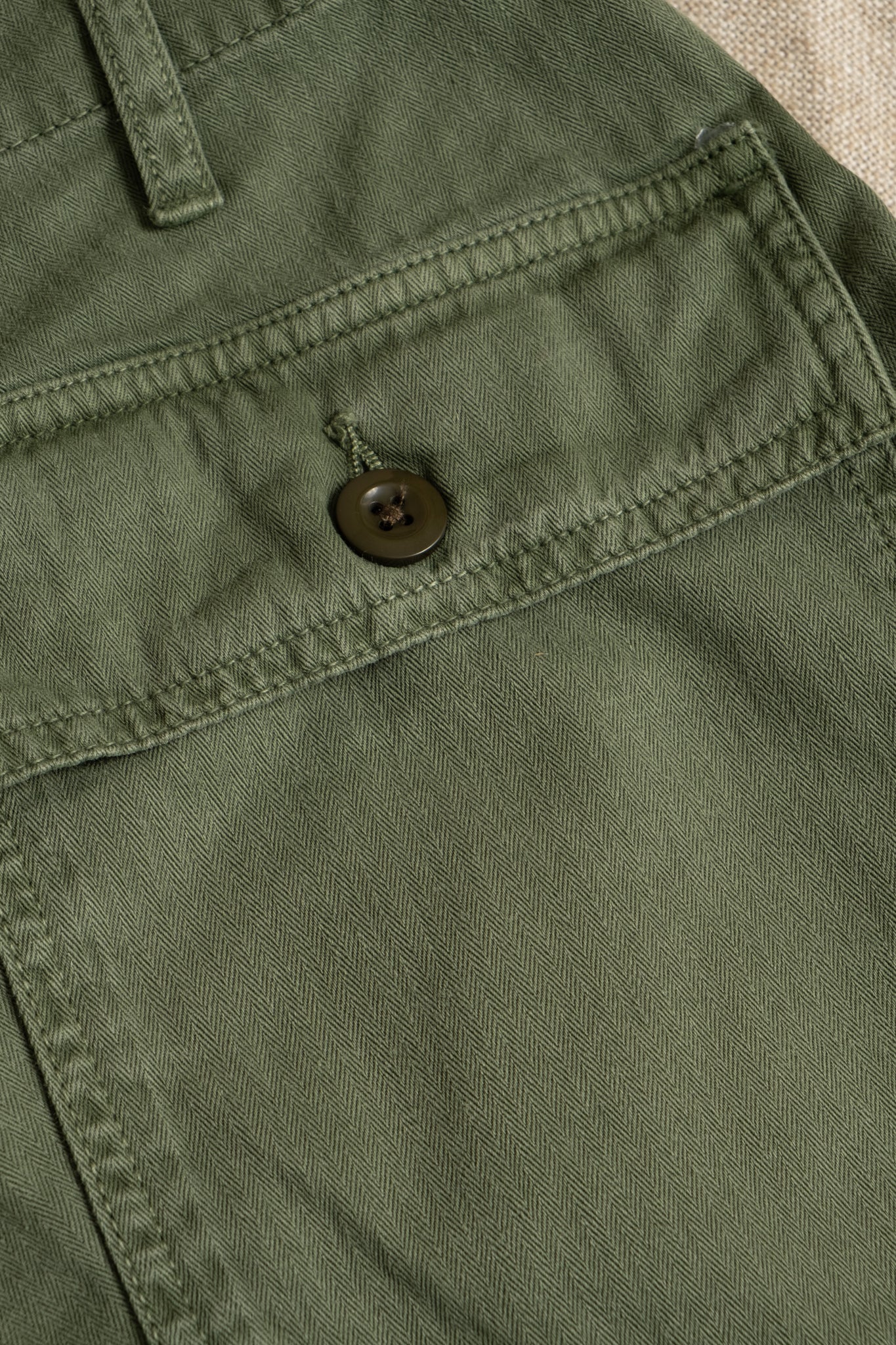 Herringbone Fatigue Pants - Military