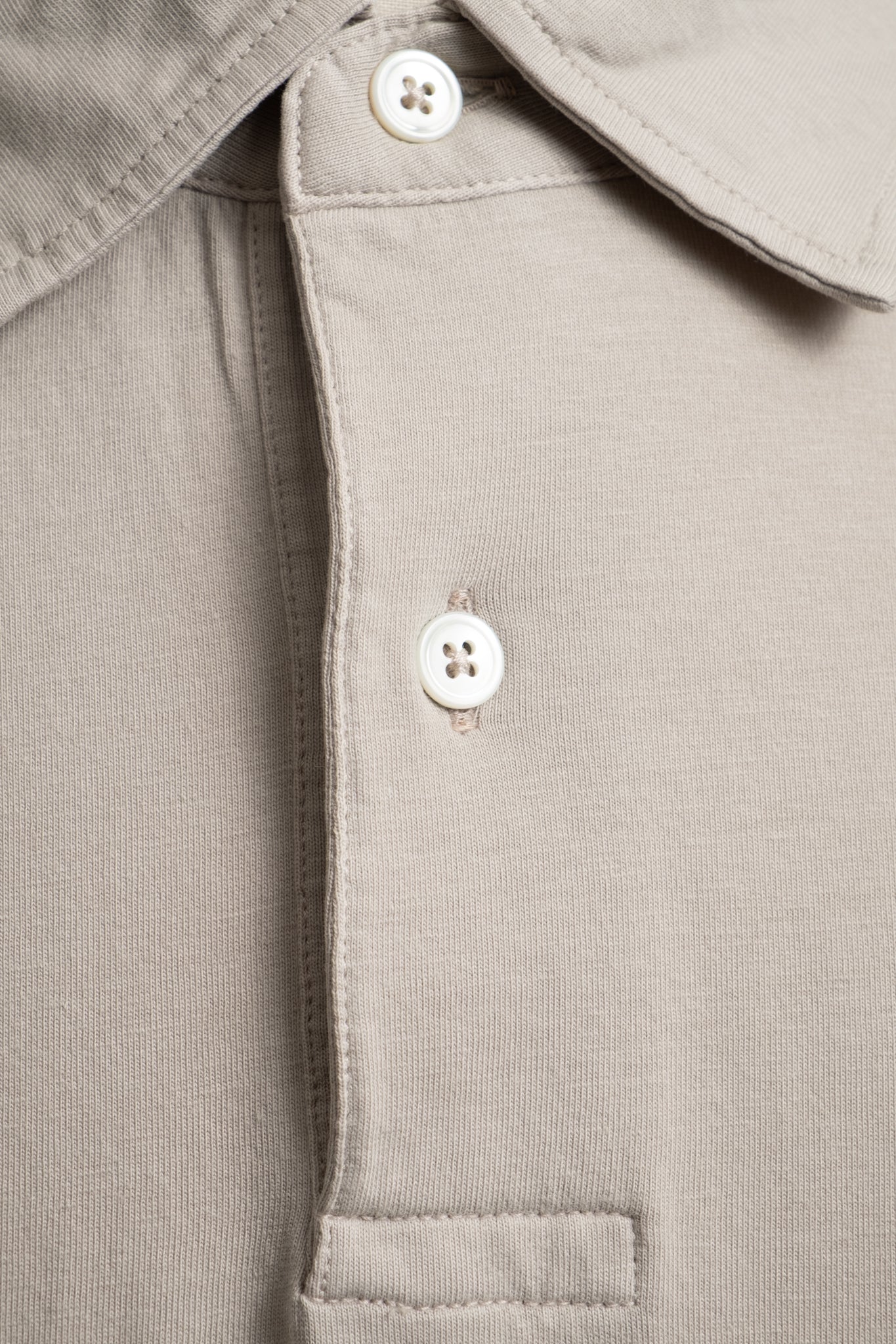 Knitted Jersey Polo - Sand