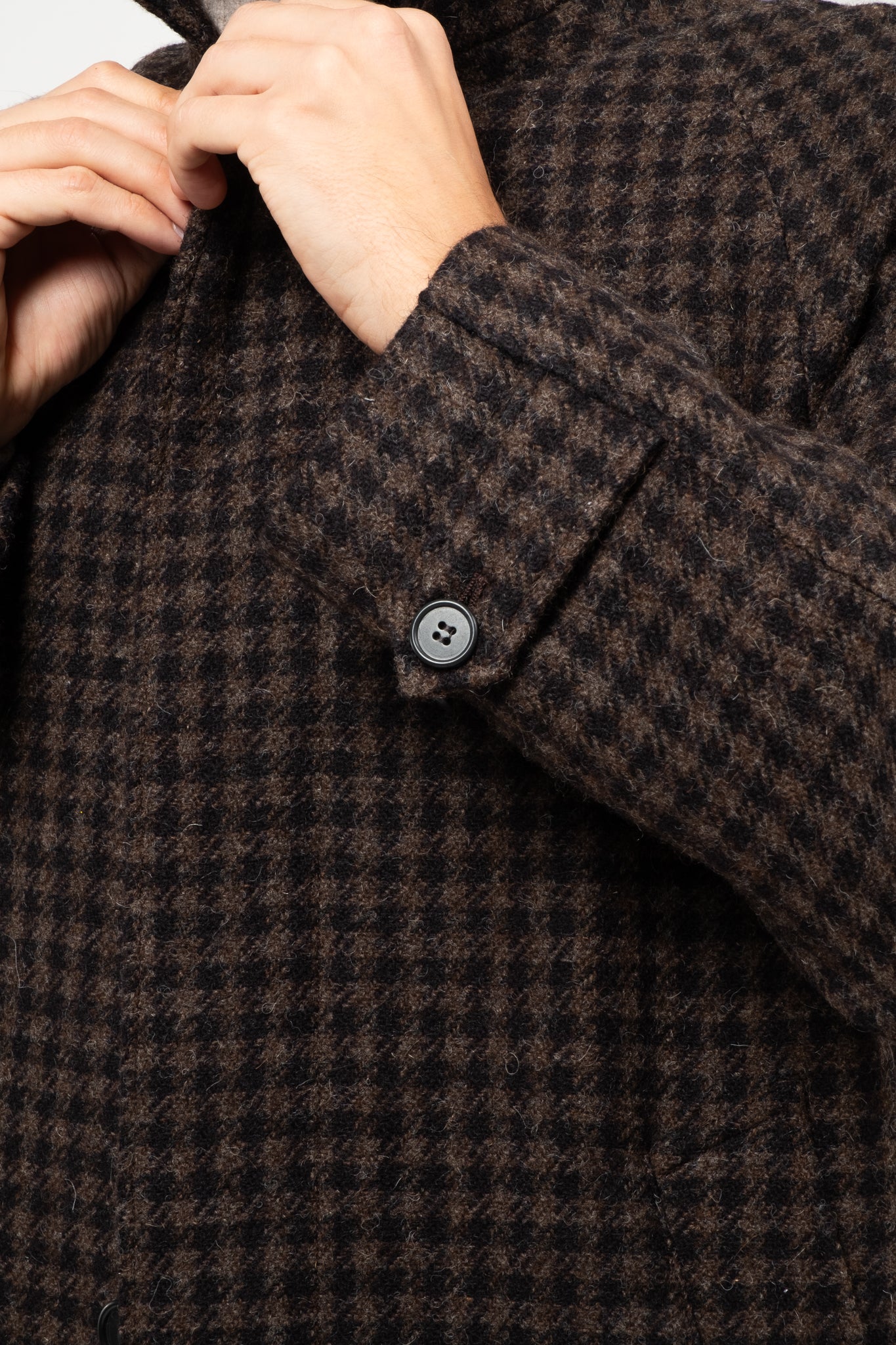 Lambswool Coat - Brown Pepita Check