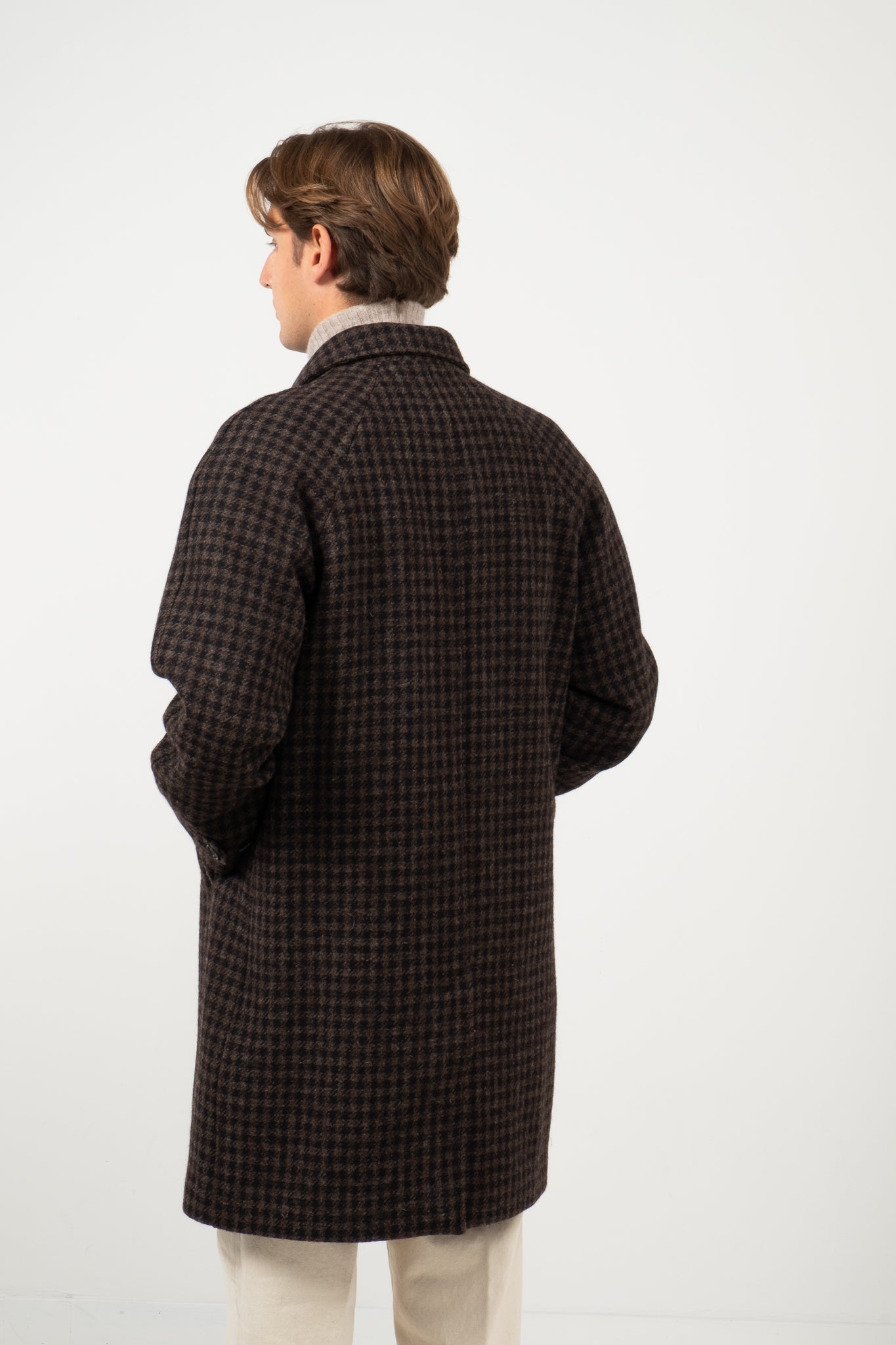 Lambswool Coat - Brown Pepita Check