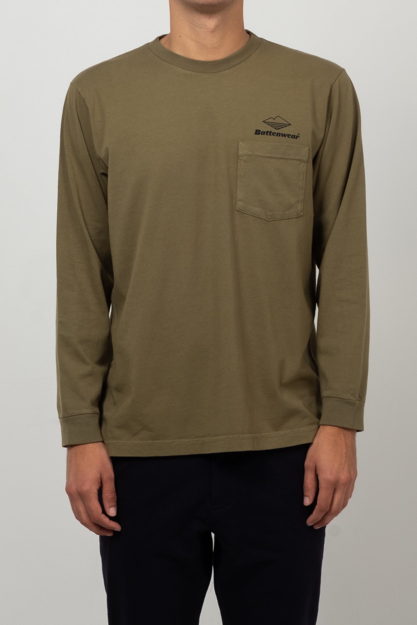 Long Sleeve Team Pocket Tee - Olive