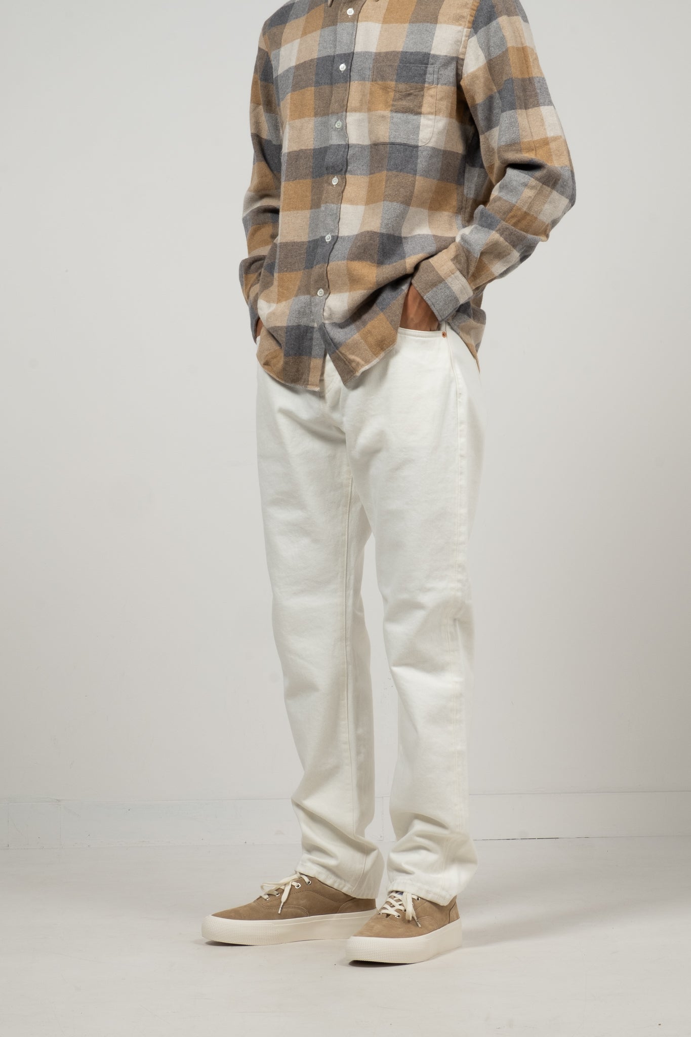 M5 Organic Ecru Selvedge - Stonewash