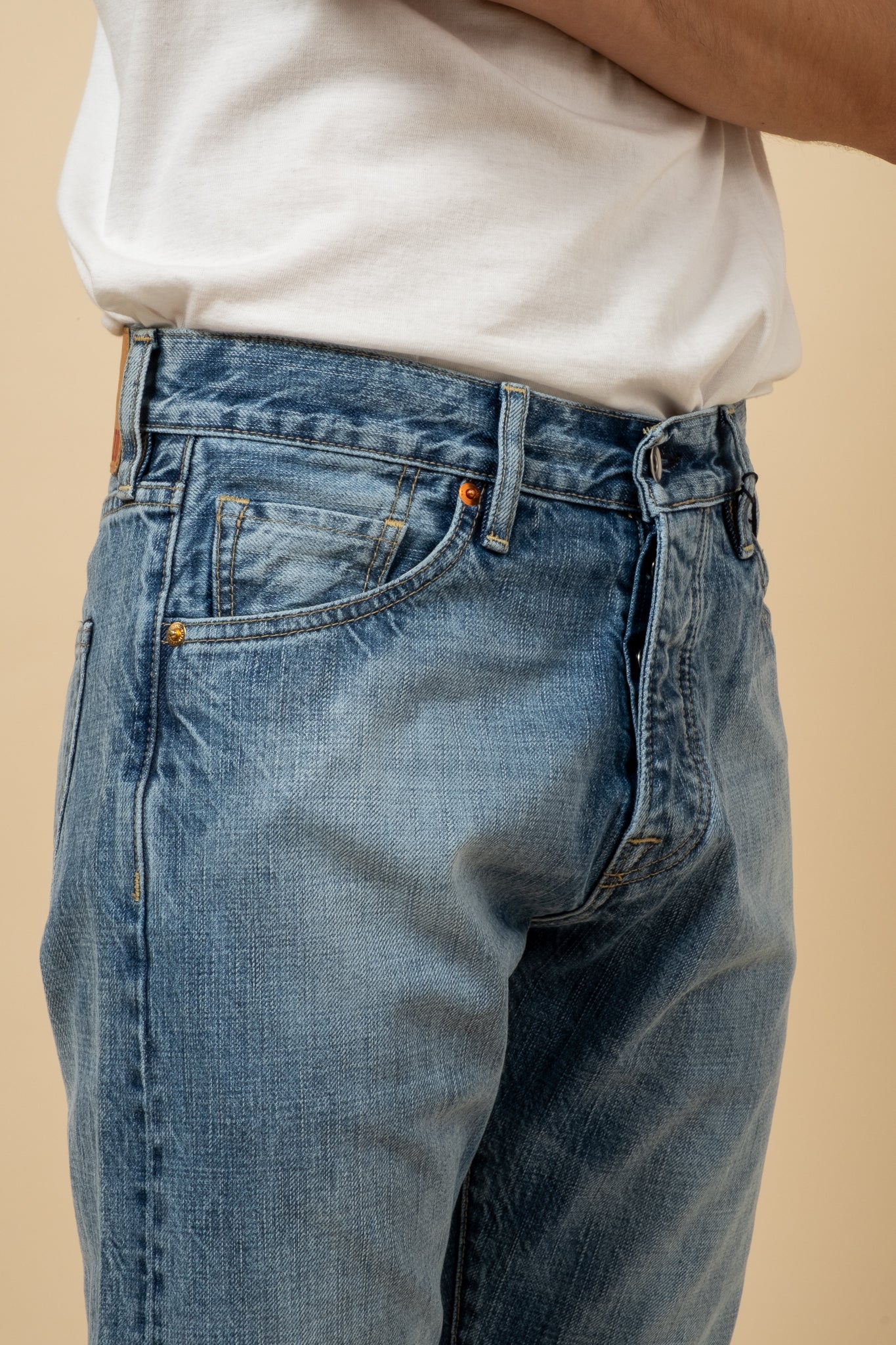 M8 14oz RG Indigo Selvedge - Worn Down
