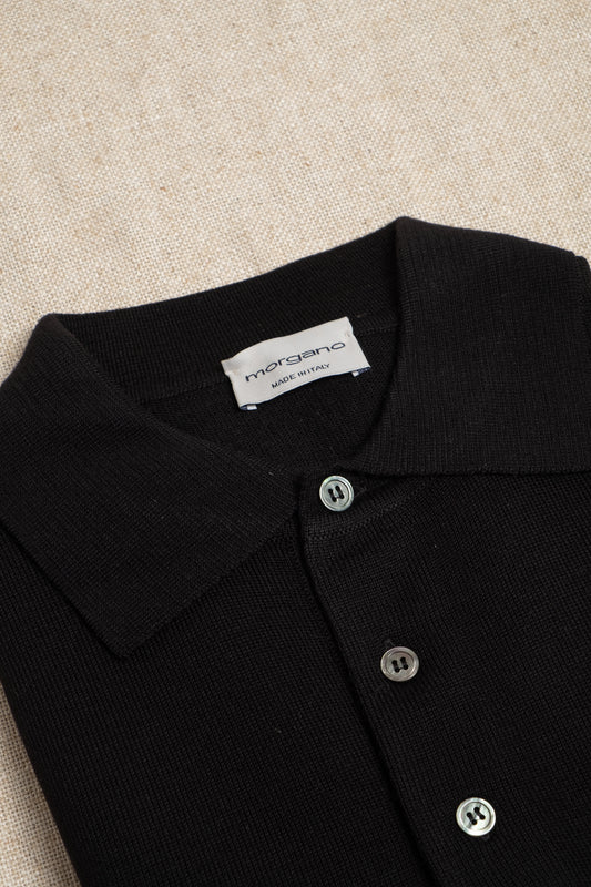 Merino Polo - Black