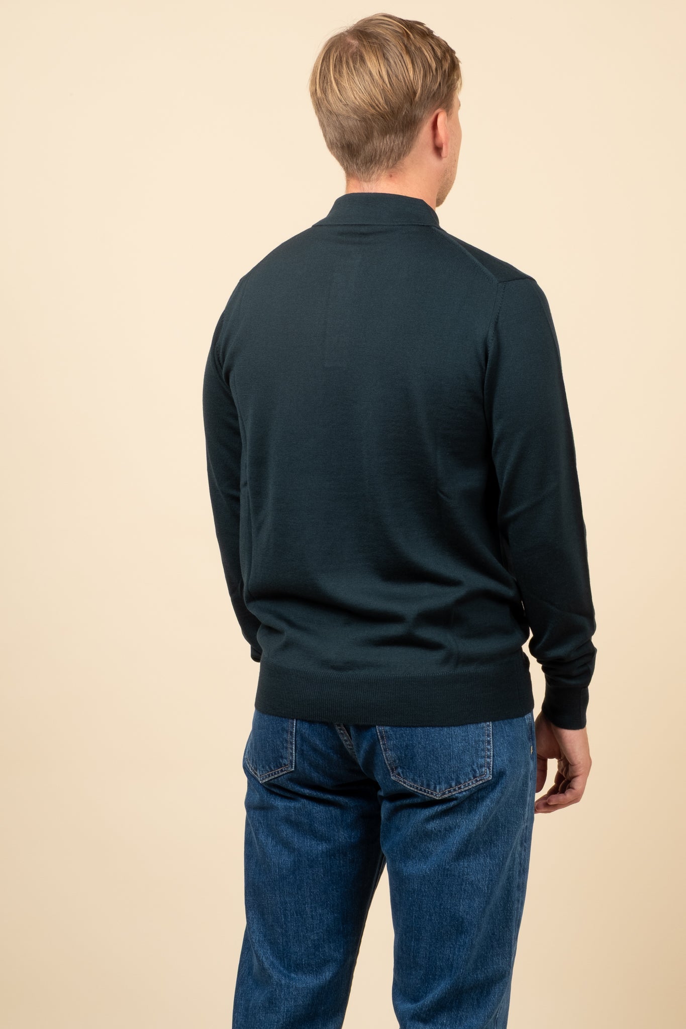 Merino Polo - Bottle Green