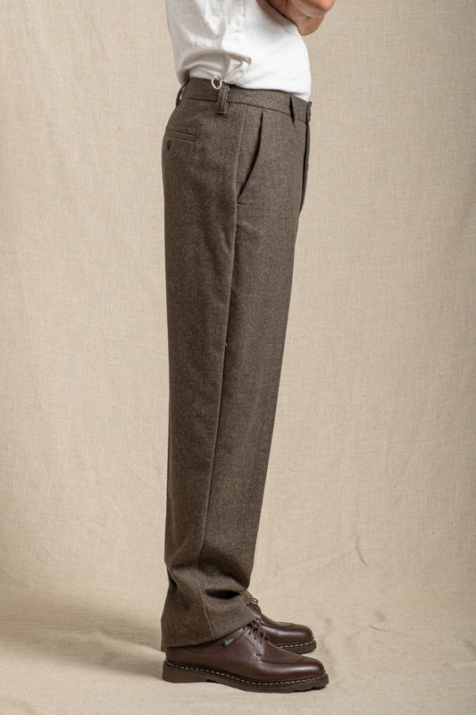 Moray Trouser Wool Herringbone - Olive