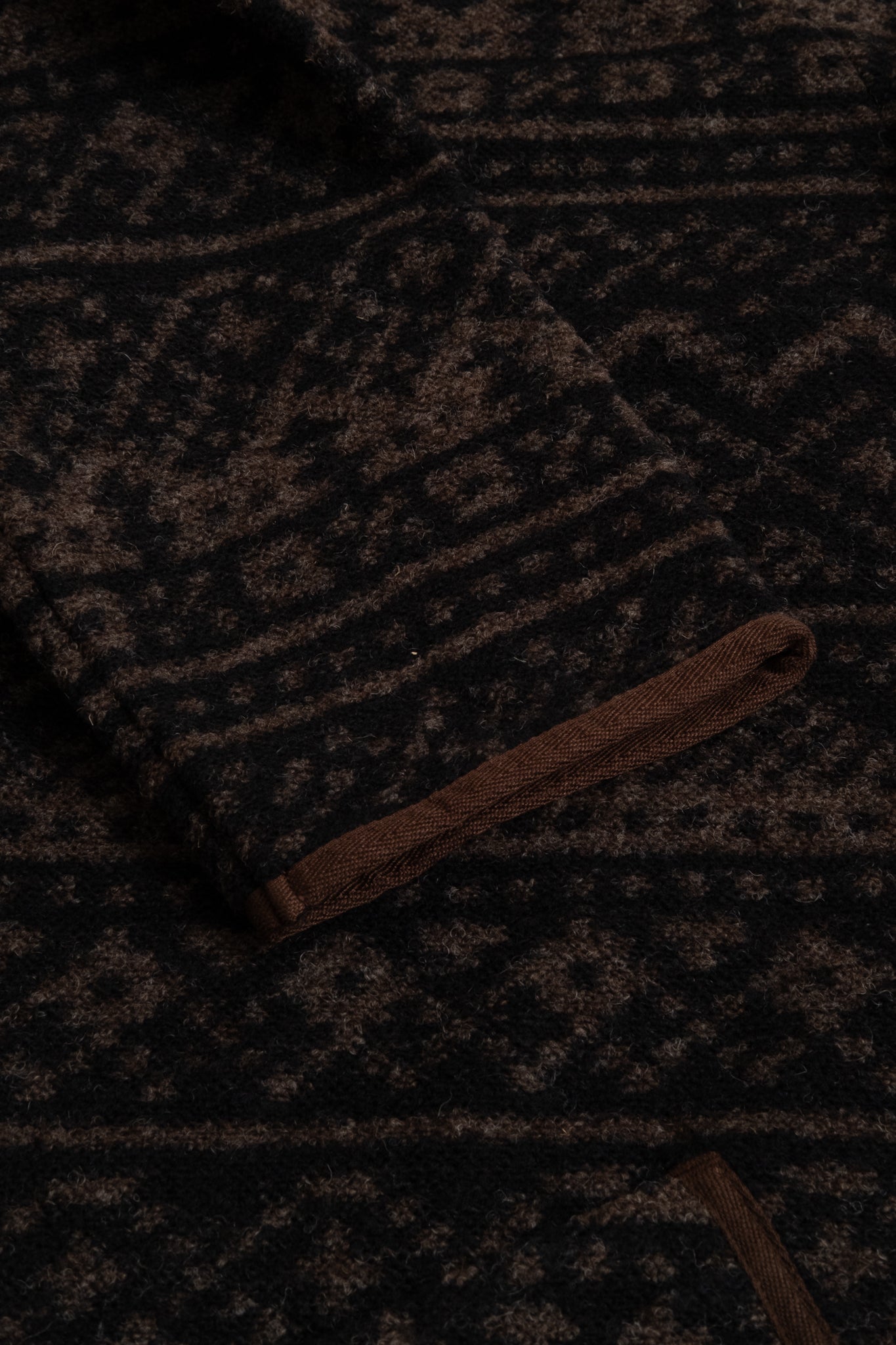 Neist Cardigan Knitted Fairisle - Peat & Black