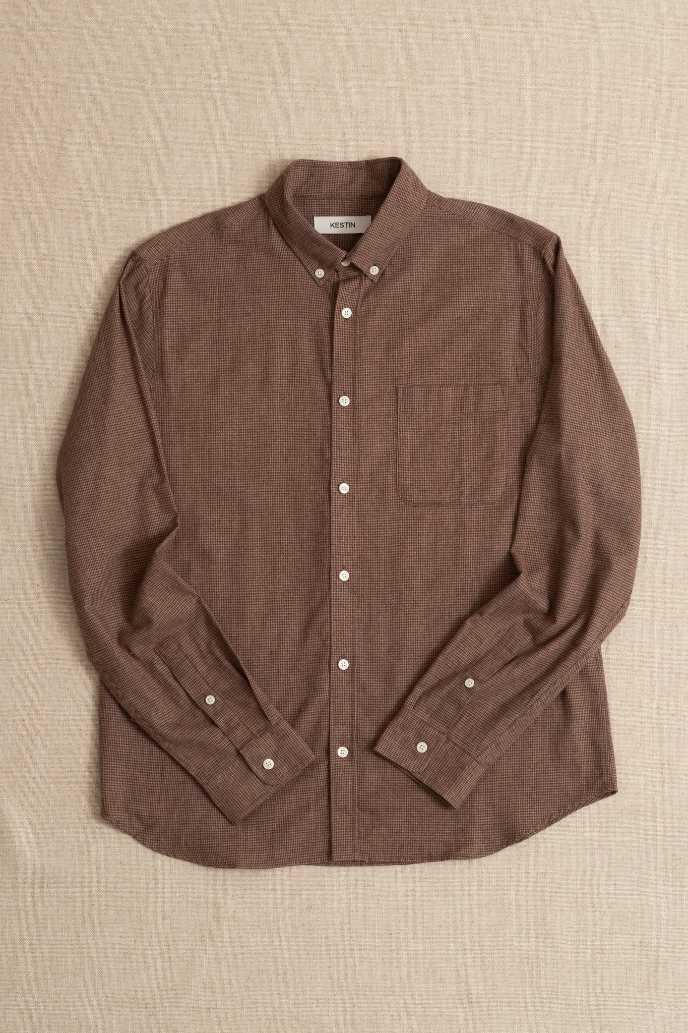 Raeburn Houndstooth Button Down - Taupe