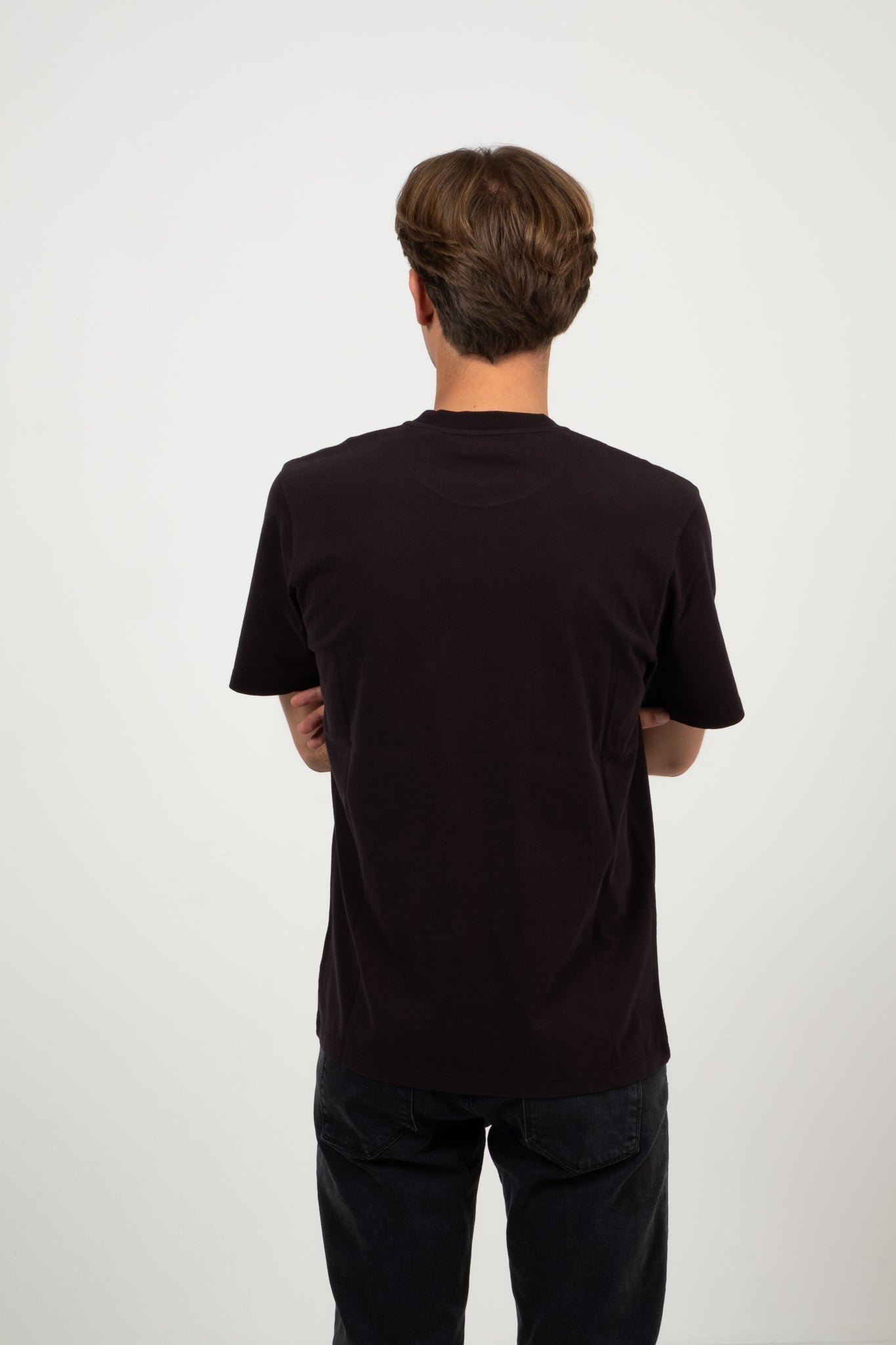 Roundneck T-Shirt Peach Jersey - Black