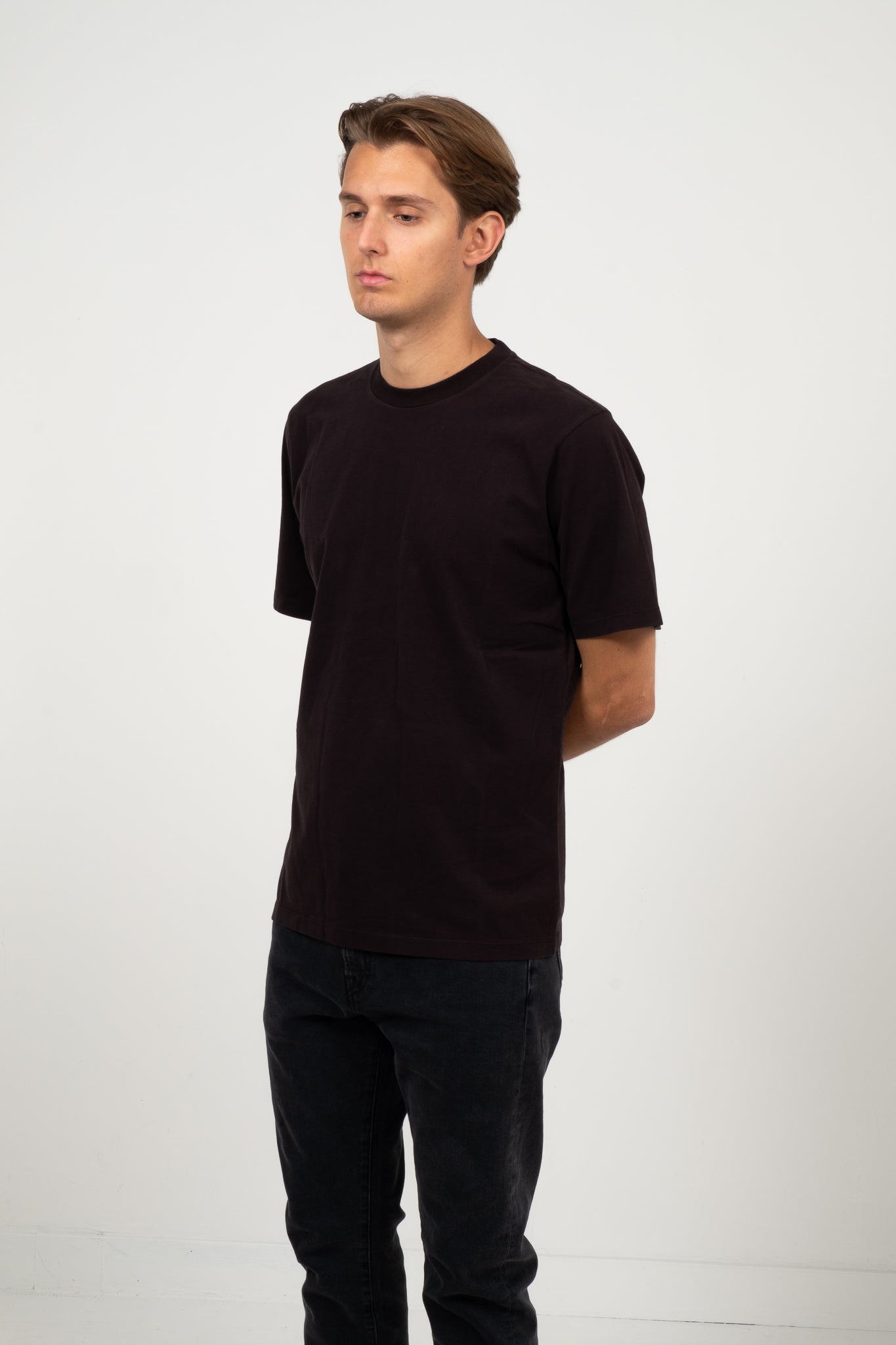 Roundneck T-Shirt Peach Jersey - Black