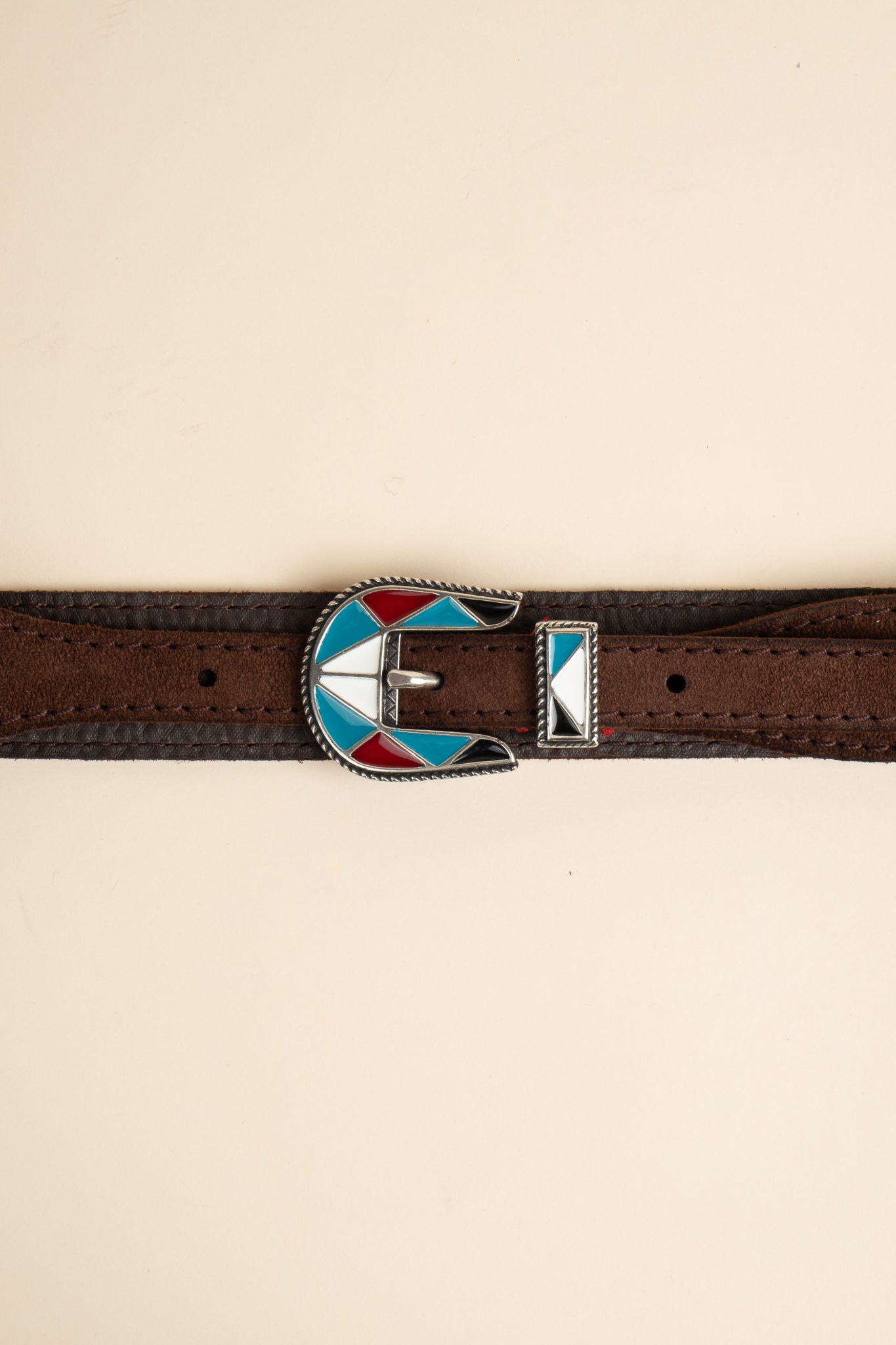 Shaped Mosaic Belt - Walnut