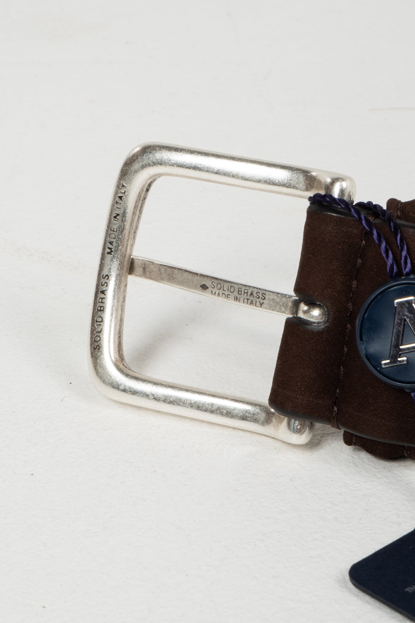 Suede Leather Belt - Brown