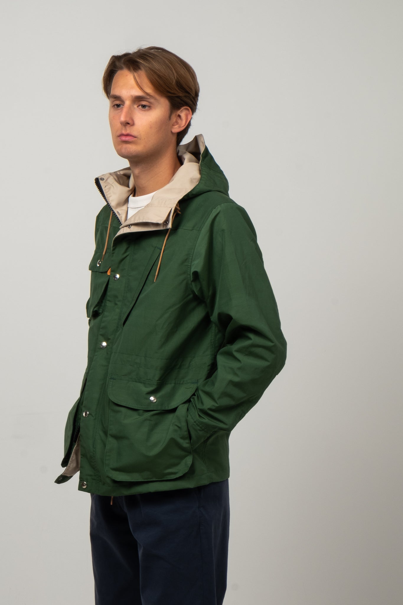 Travel Shell Parka - Green x Putty
