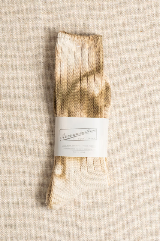 Uneven Dyed Crew - Khaki