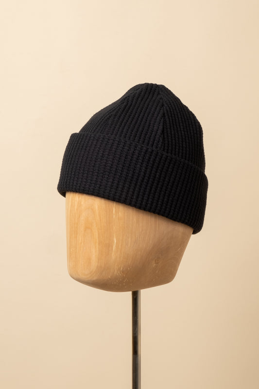 Waffle Knit Cap - Black