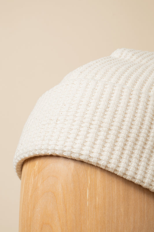 Waffle Knit Cap - Ivory