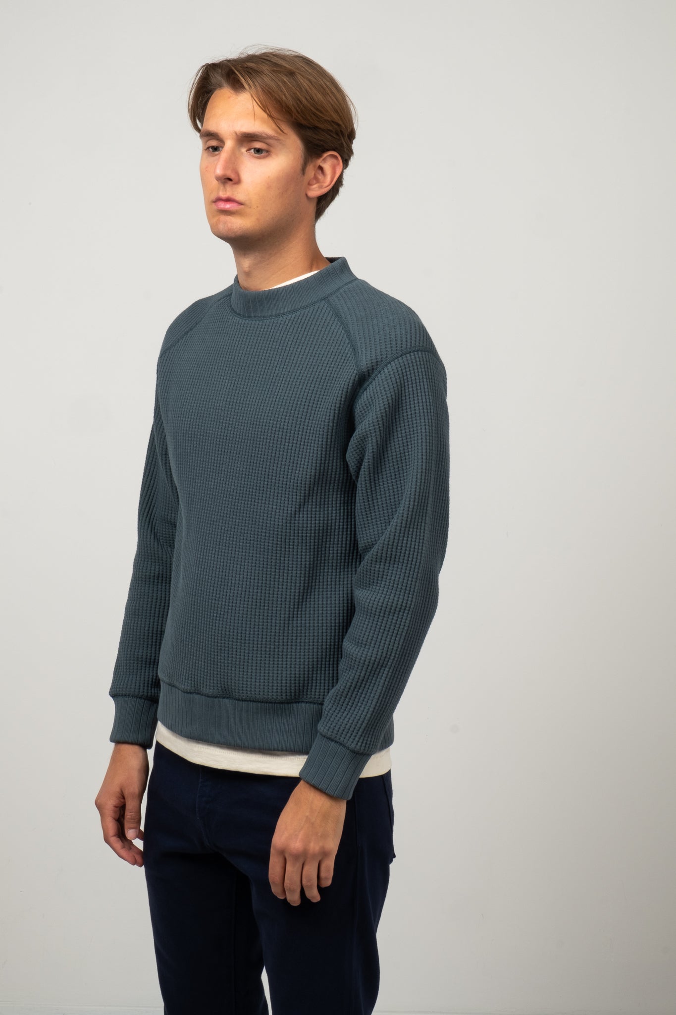 Jackman Waffle Midneck Sweater - Dark Turquoise – Circle of