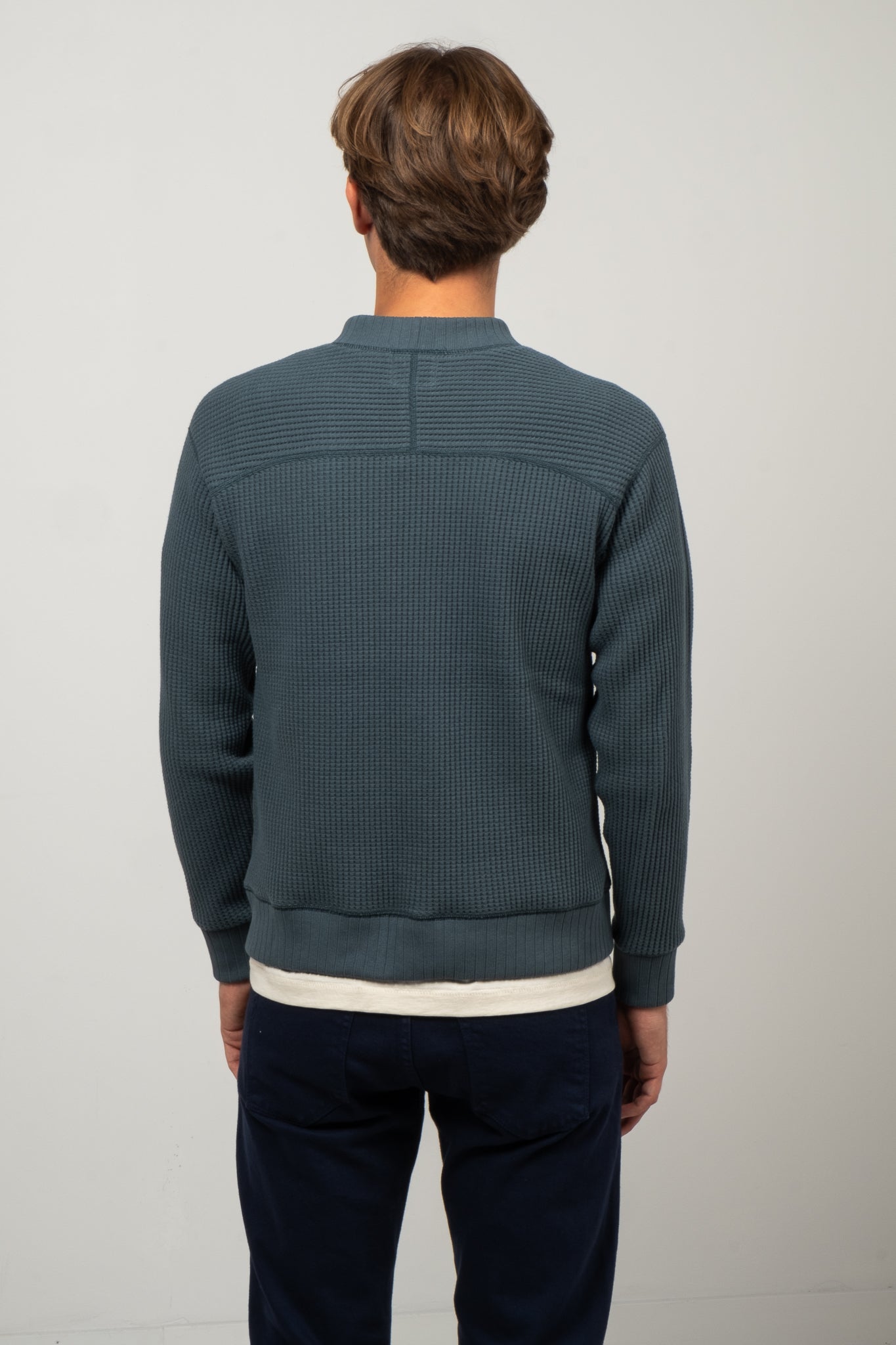 Waffle Midneck Sweater - Dark Turquoise