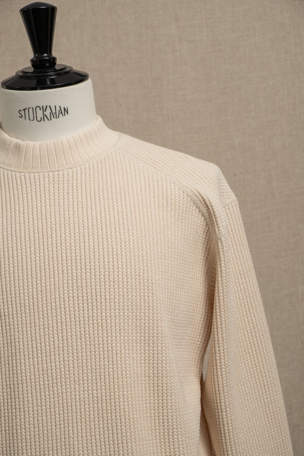 Waffle Midneck Sweater - Ecru