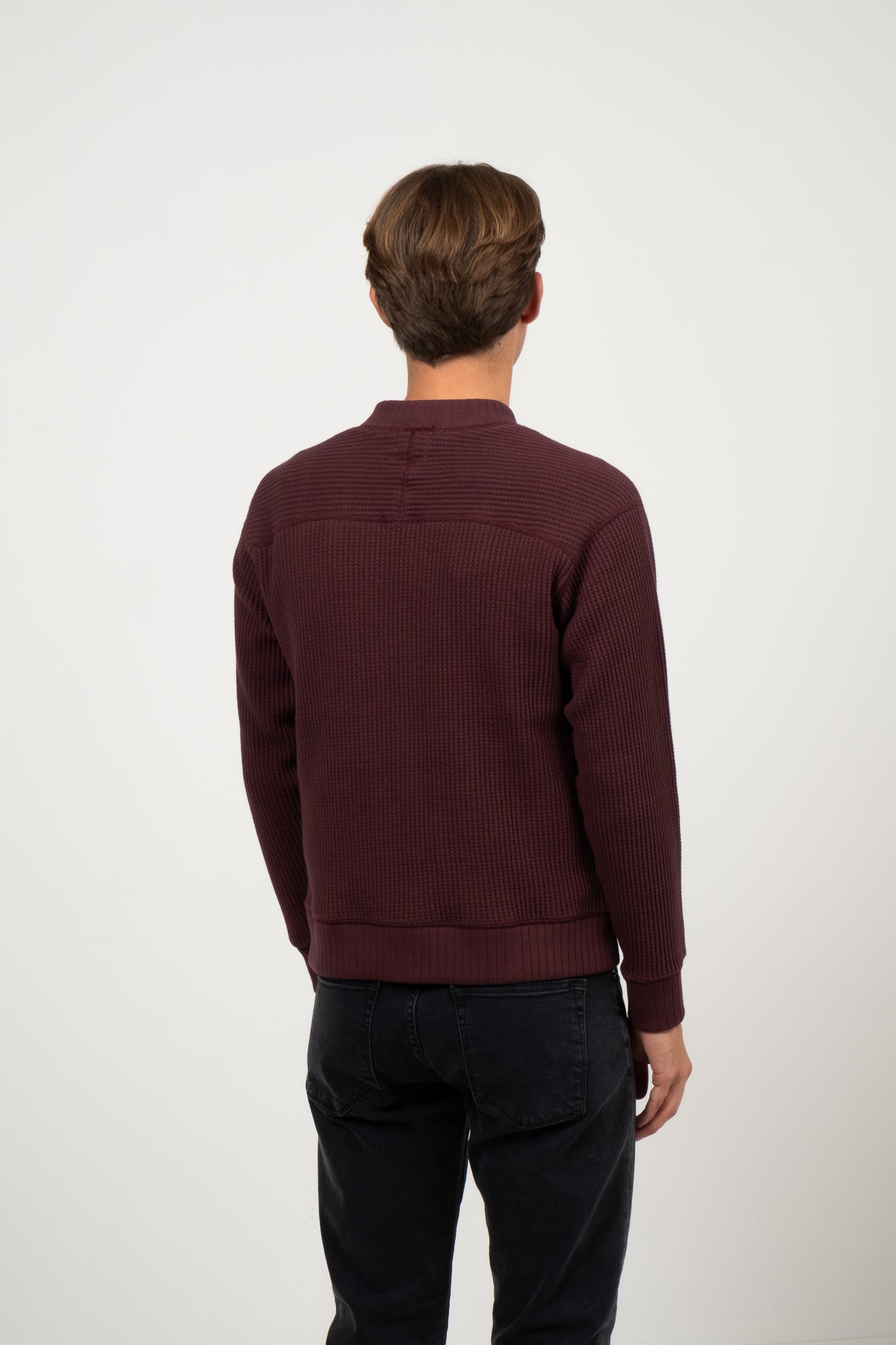 Waffle Midneck Sweater - Mahogany
