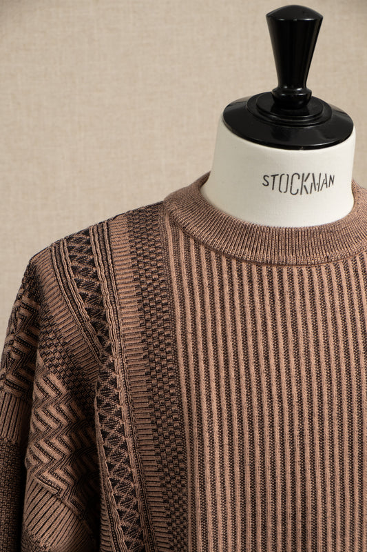 Yukishiro Knit Sweater - Pink x Brown
