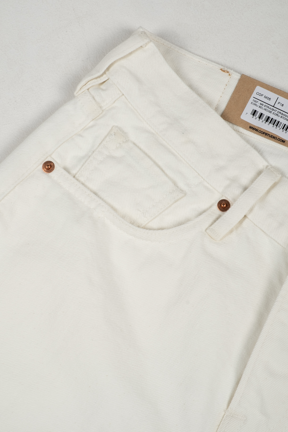 M5 Organic Ecru Selvedge - Stonewash