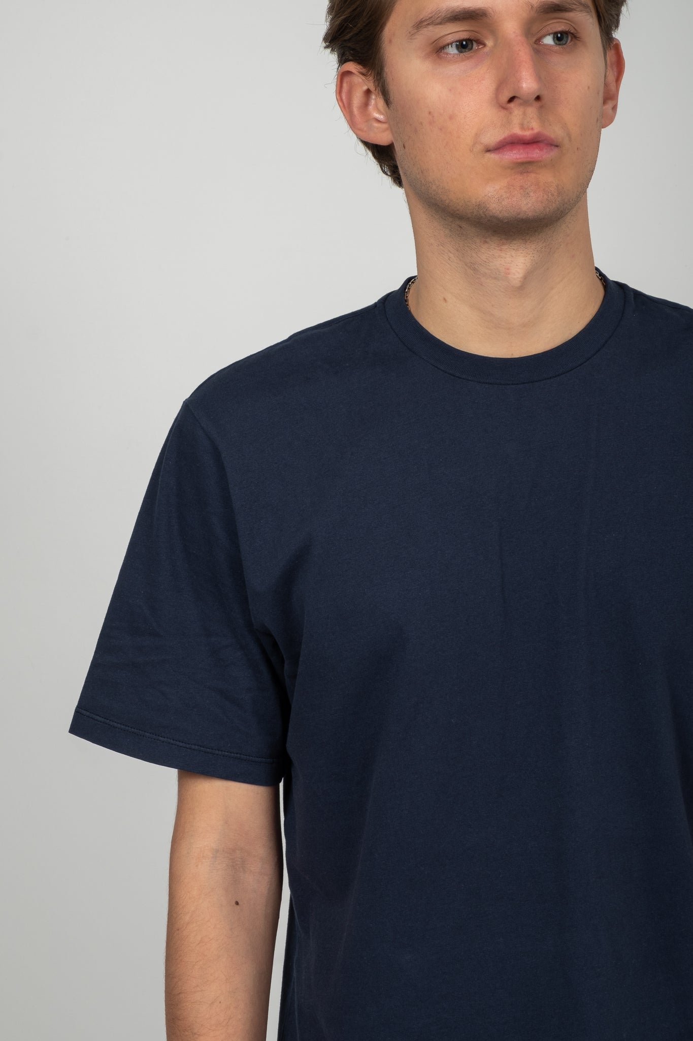 Roundneck T-Shirt Peach Jersey - Navy