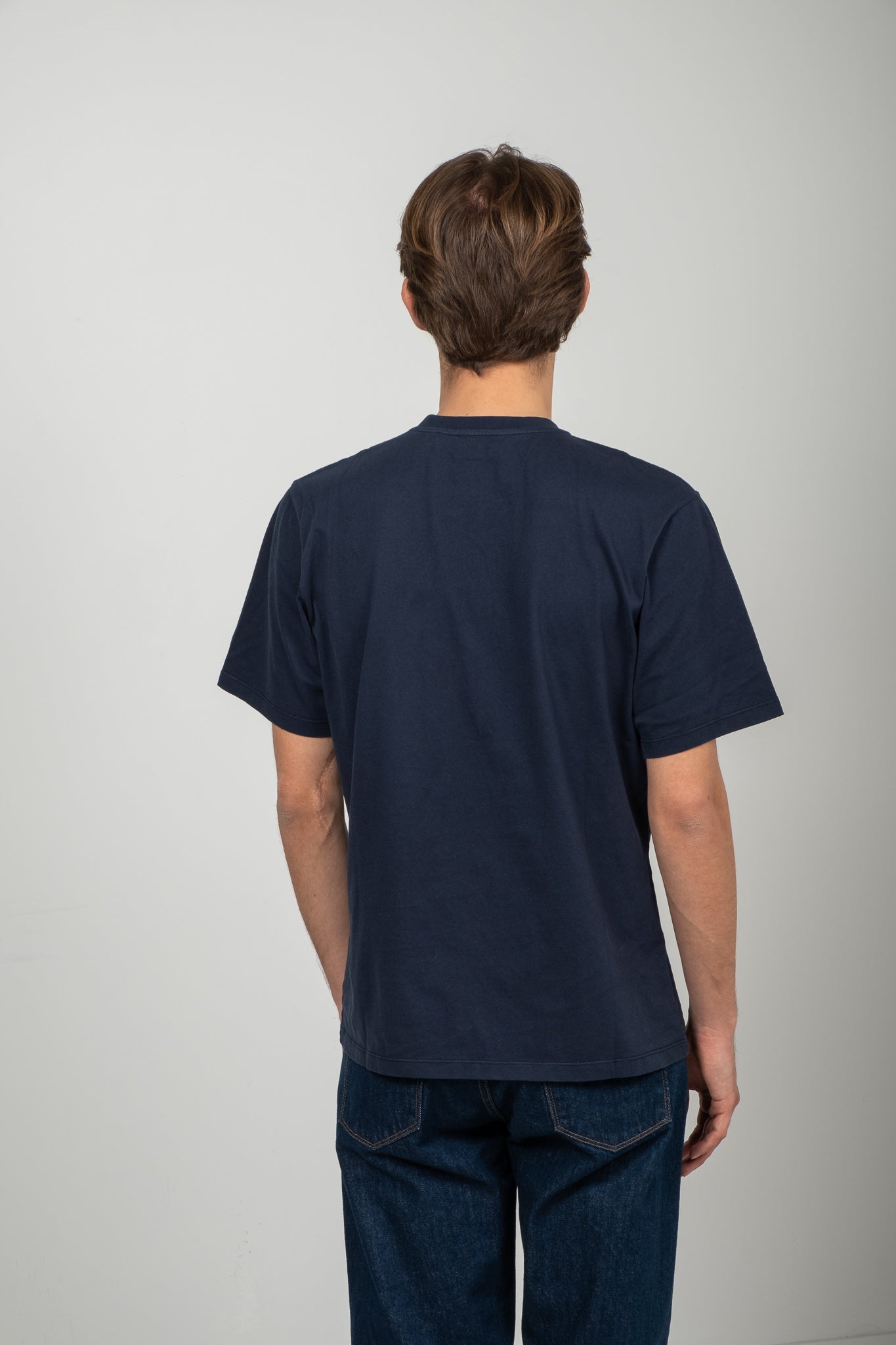 Roundneck T-Shirt Peach Jersey - Navy