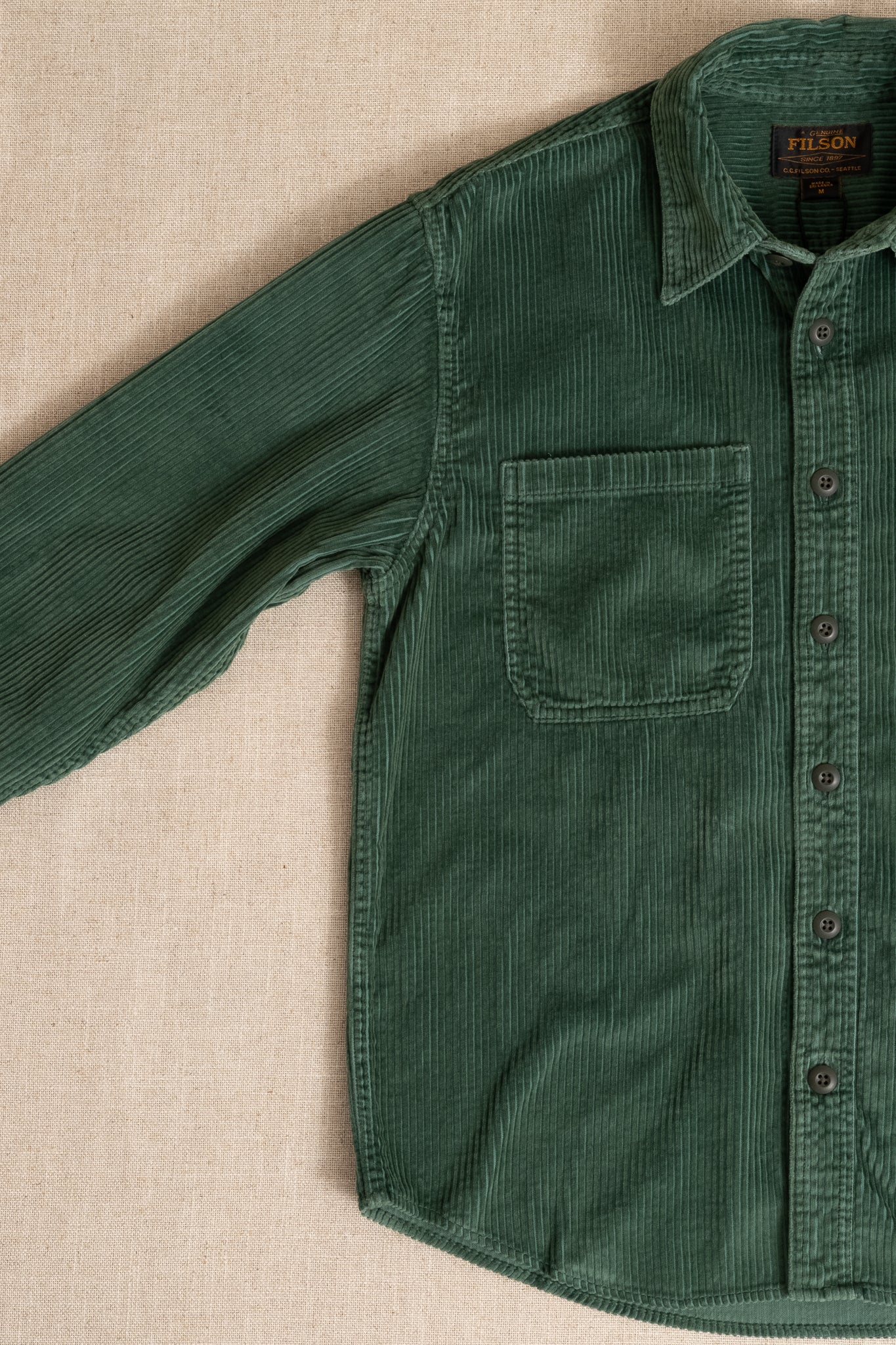 6-Wale Corduroy Shirt - Seabed Green